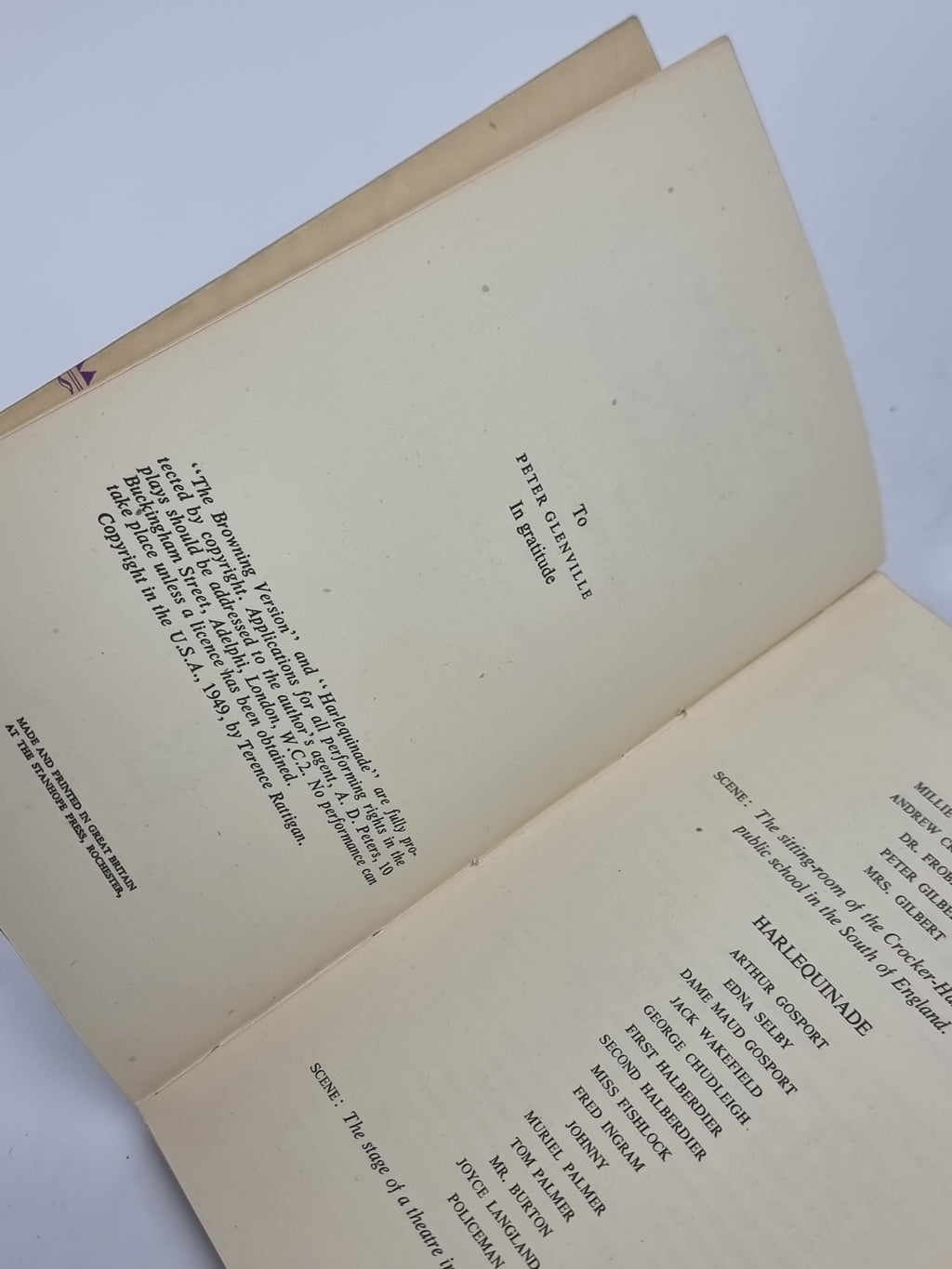 Playbill, Terence Rattigan — 1st Edition