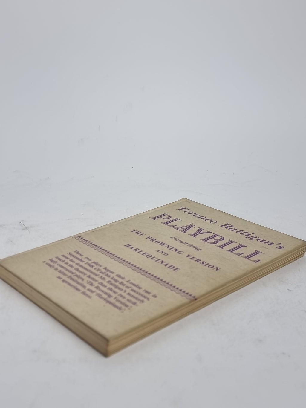 Playbill, Terence Rattigan — 1st Edition
