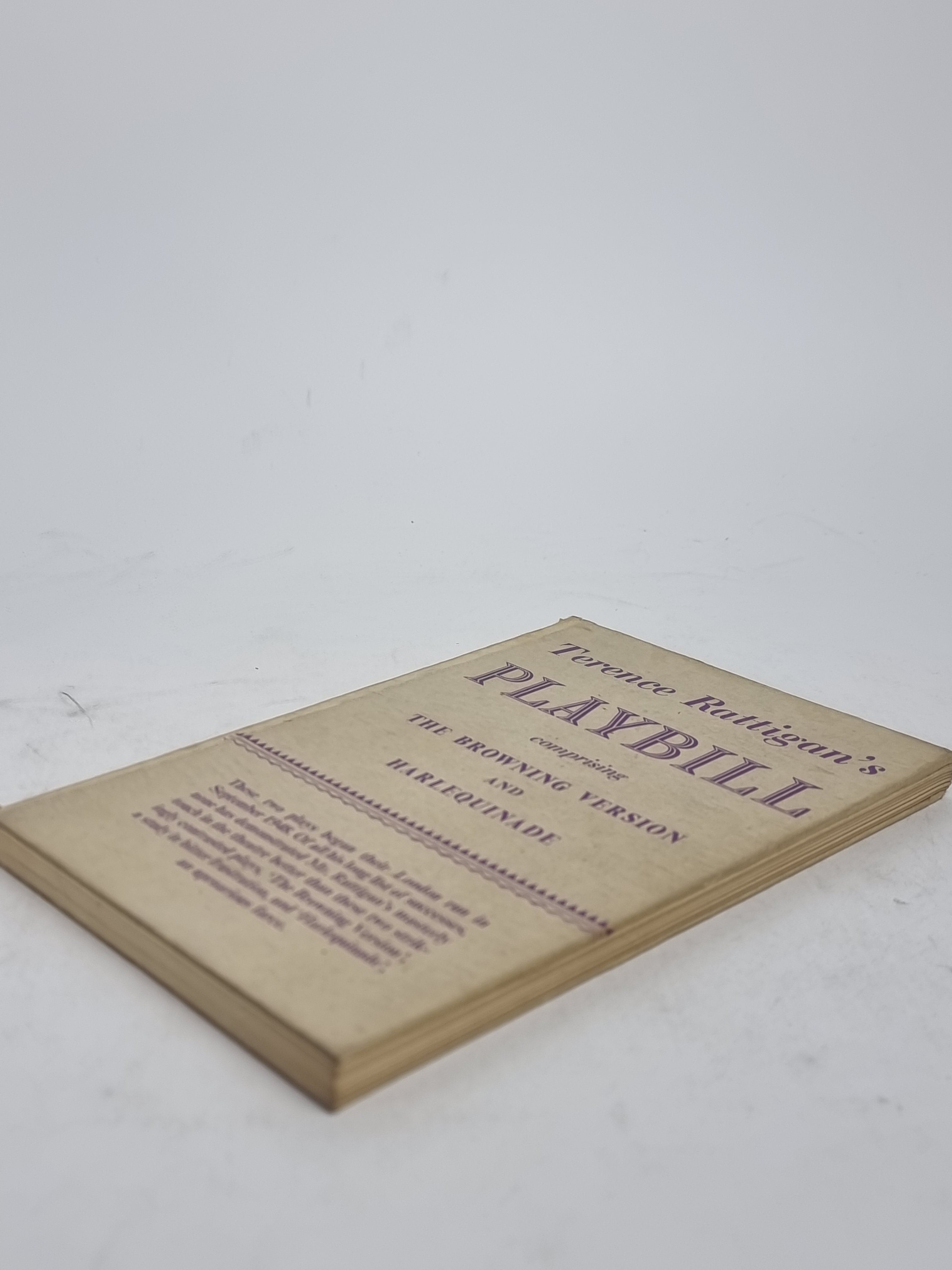 Playbill, Terence Rattigan — 1st Edition