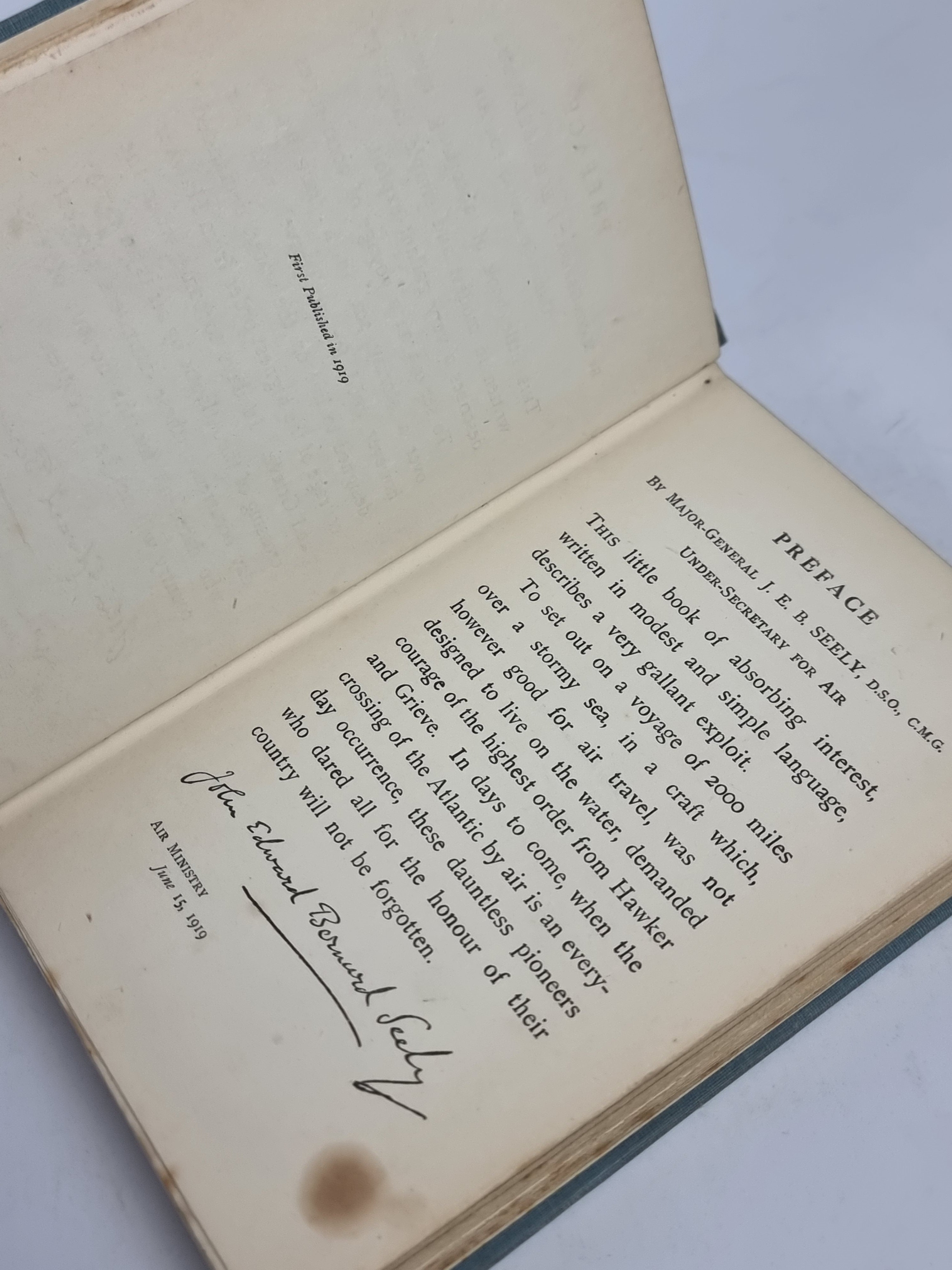 Our Atlantic Attempt, H. G. Hawker & K. Mackenzie Grieve — 1st Edition