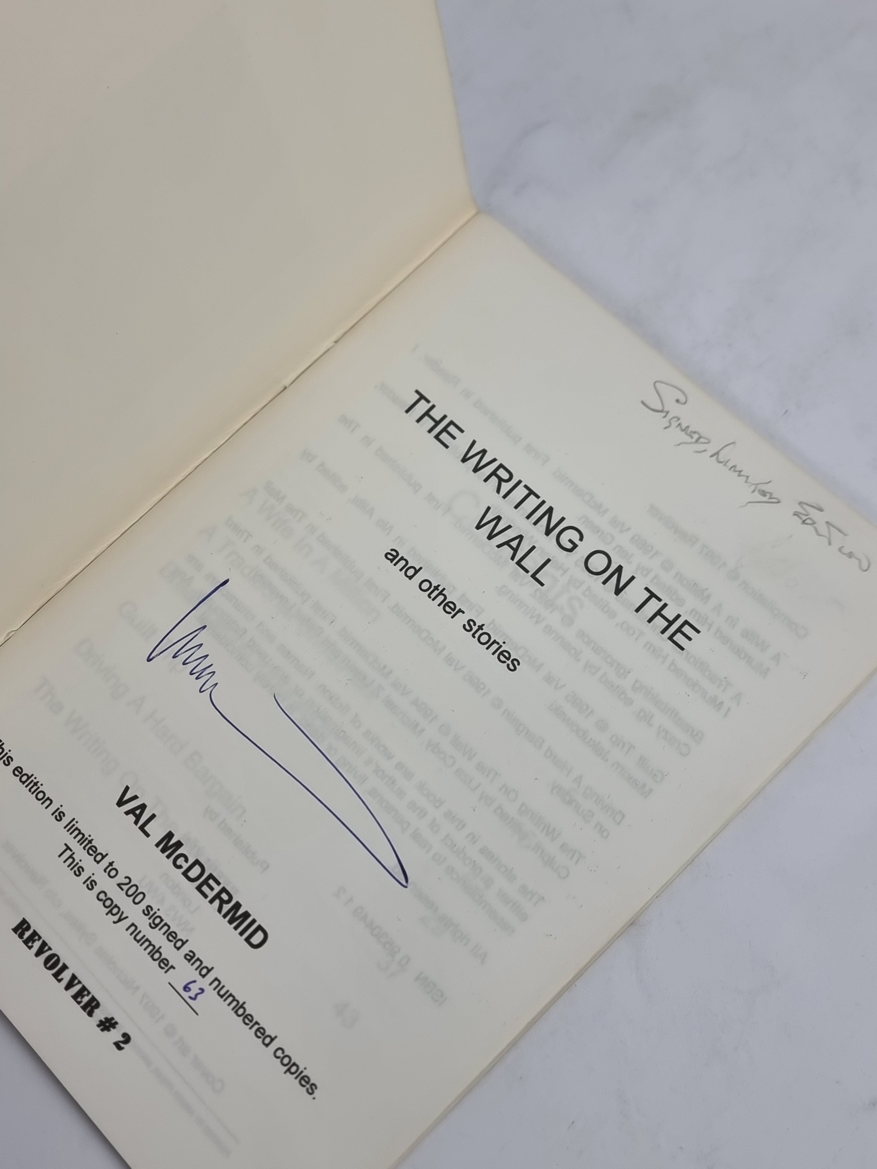The Writing on the Wall and other stories, Val McDermid — Limited Signed Edition