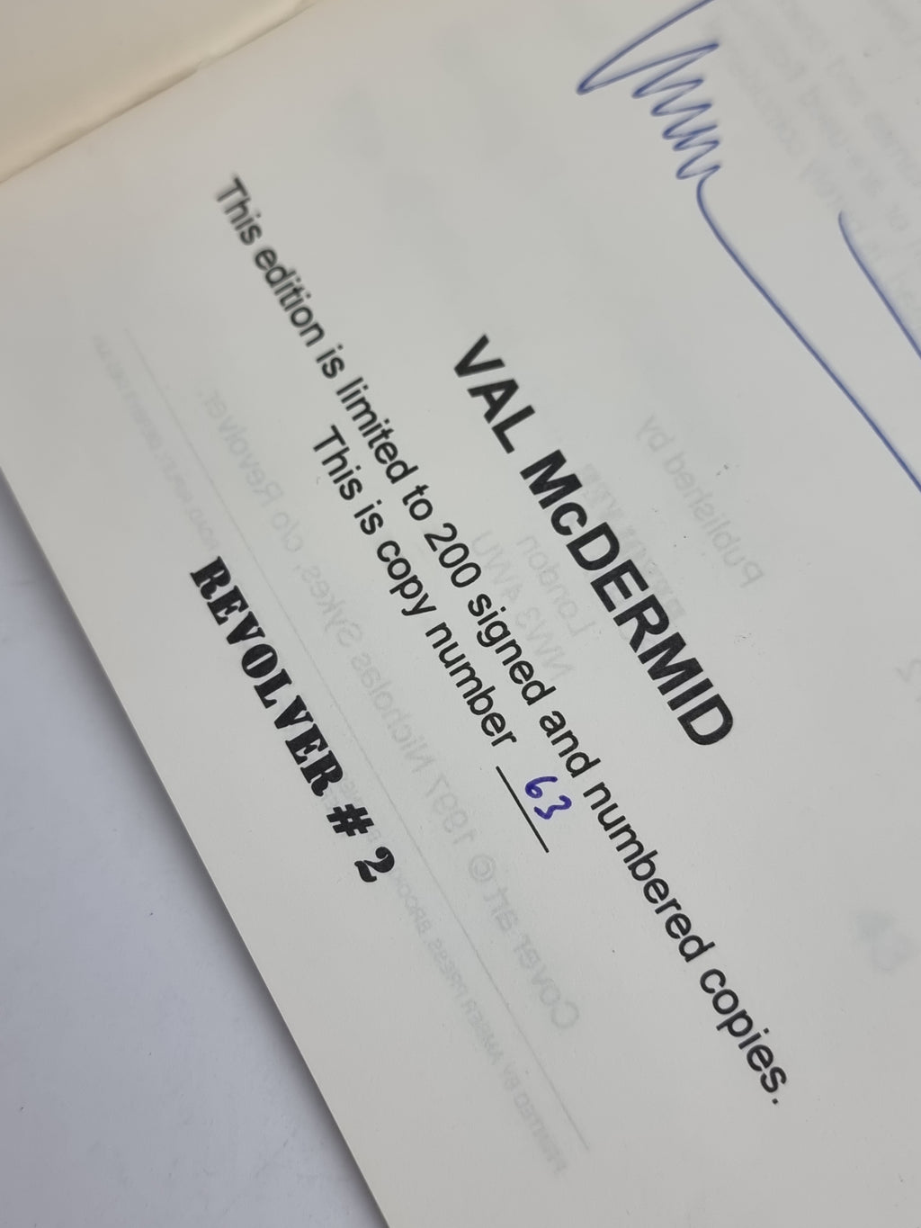 The Writing on the Wall and other stories, Val McDermid — Limited Signed Edition