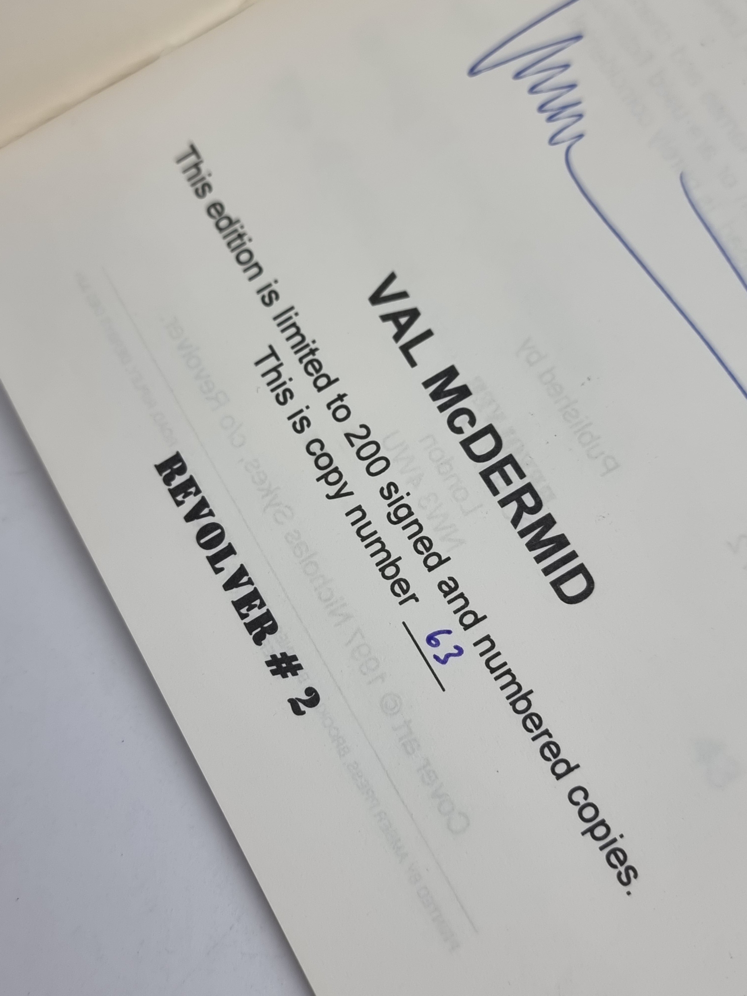 The Writing on the Wall and other stories, Val McDermid — Limited Signed Edition