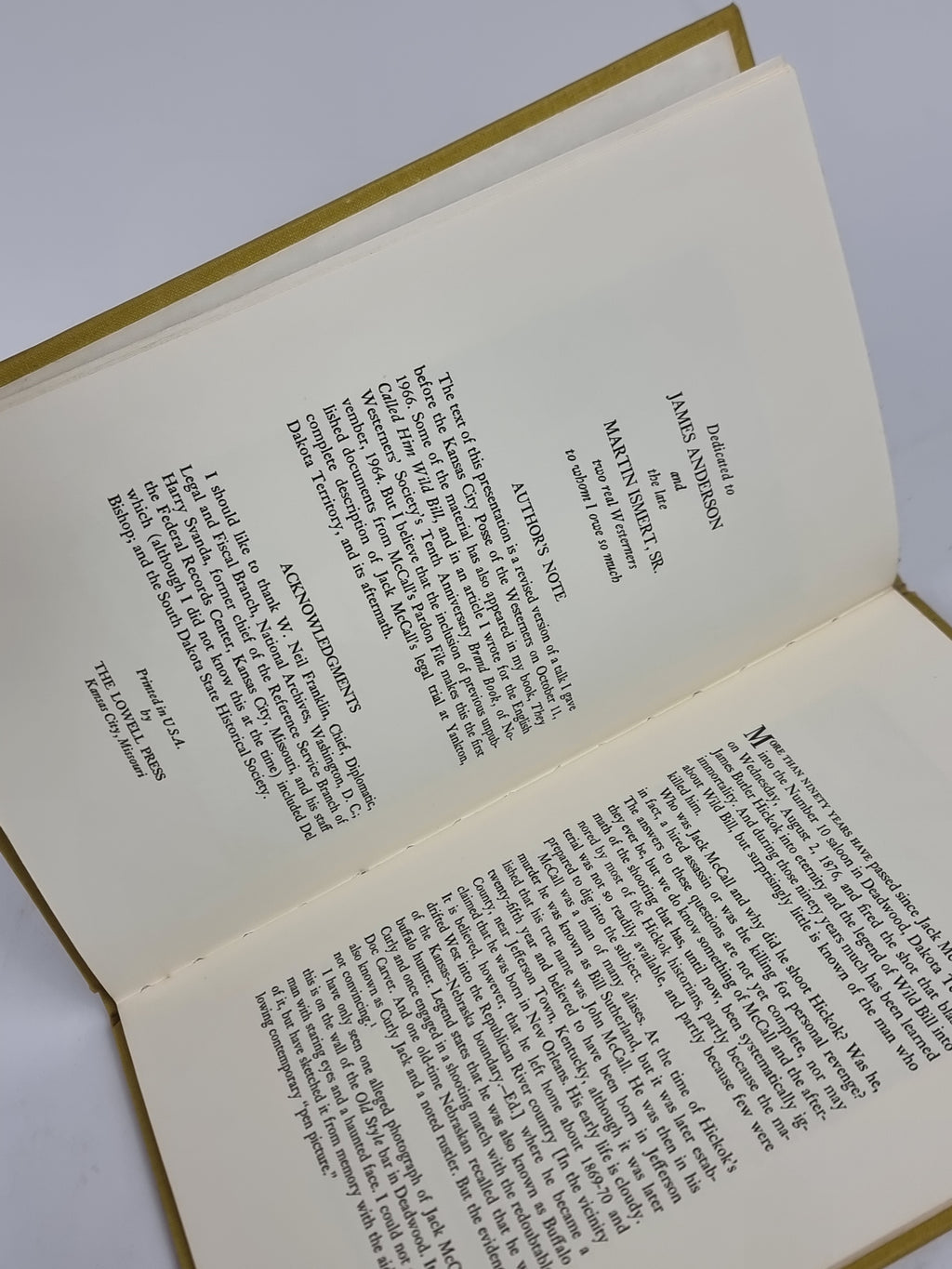 Alias Jack McCall: A Pardon or Death? Joseph G. Rosa — First Edition, Limited Autographed