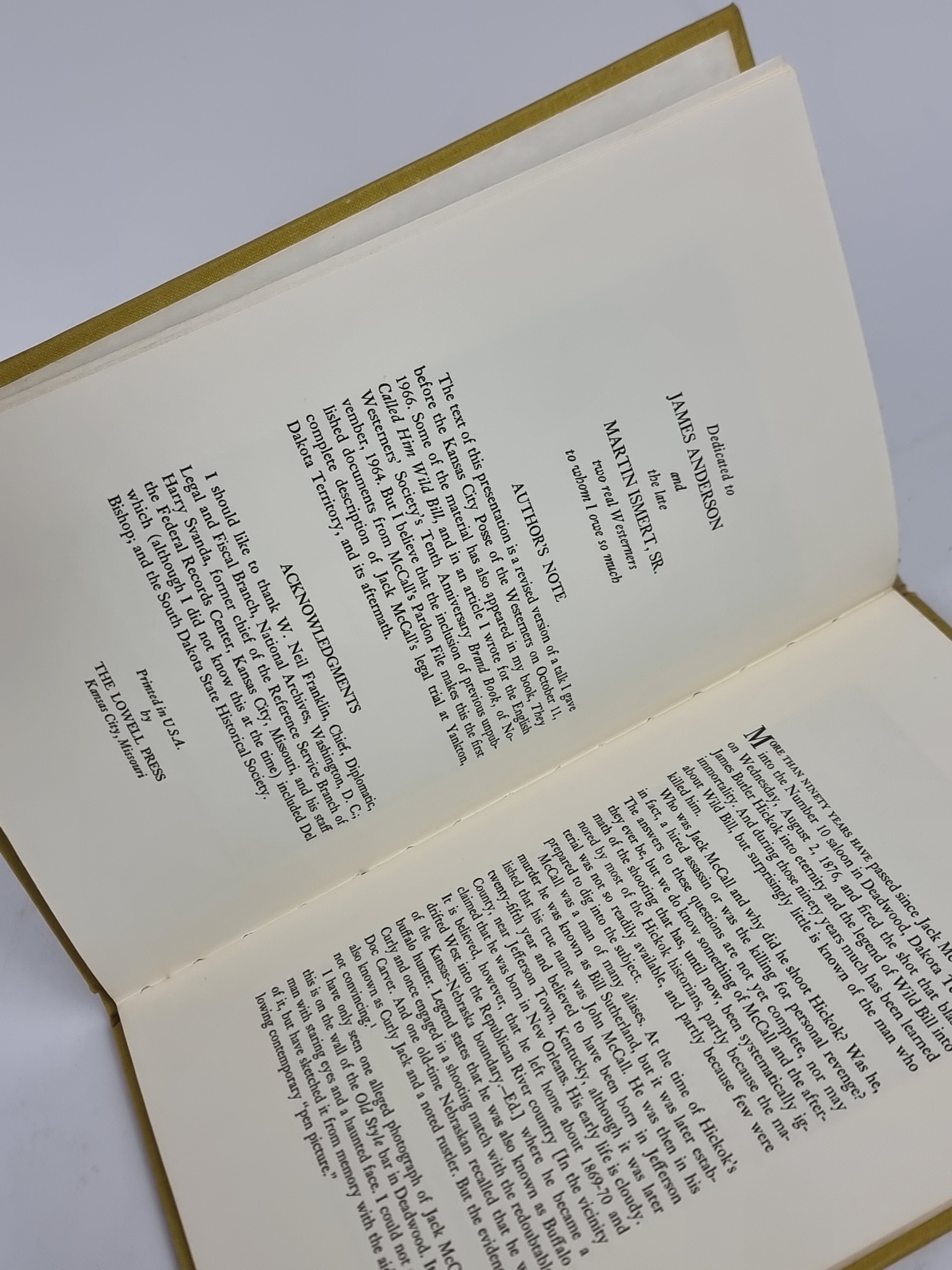 Alias Jack McCall: A Pardon or Death? Joseph G. Rosa — First Edition, Limited Autographed