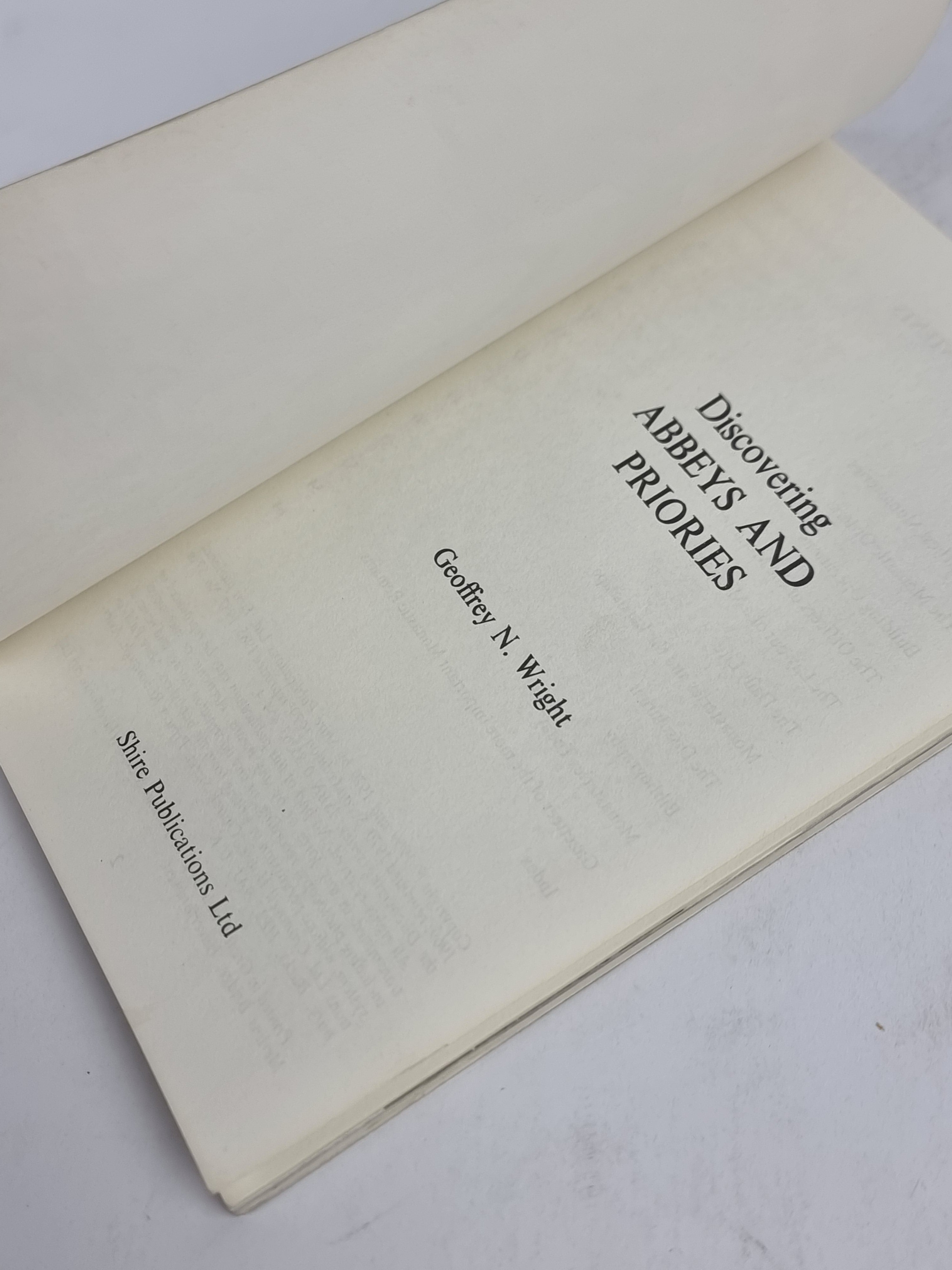 Discovering Abbeys and Priories, Geoffrey N. Wright — 1989 Reprint