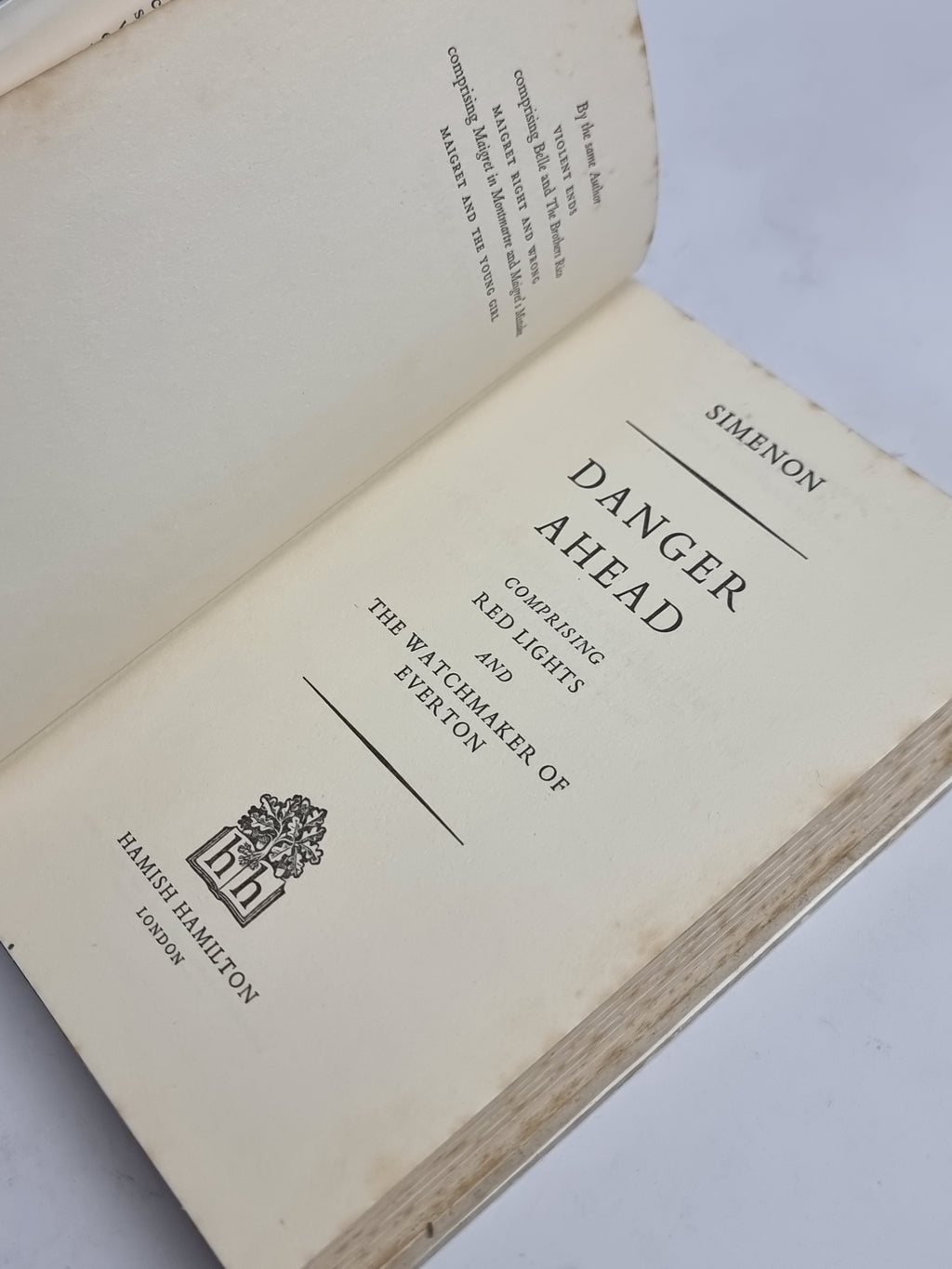 Danger Ahead, Georges Simenon — 1st UK Edition