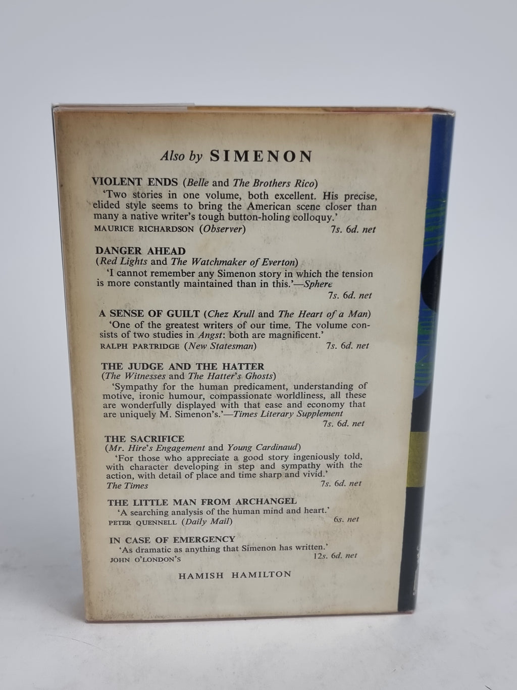 Sunday, Georges Simenon — 1st UK Edition