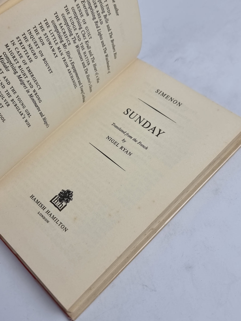 Sunday, Georges Simenon — 1st UK Edition