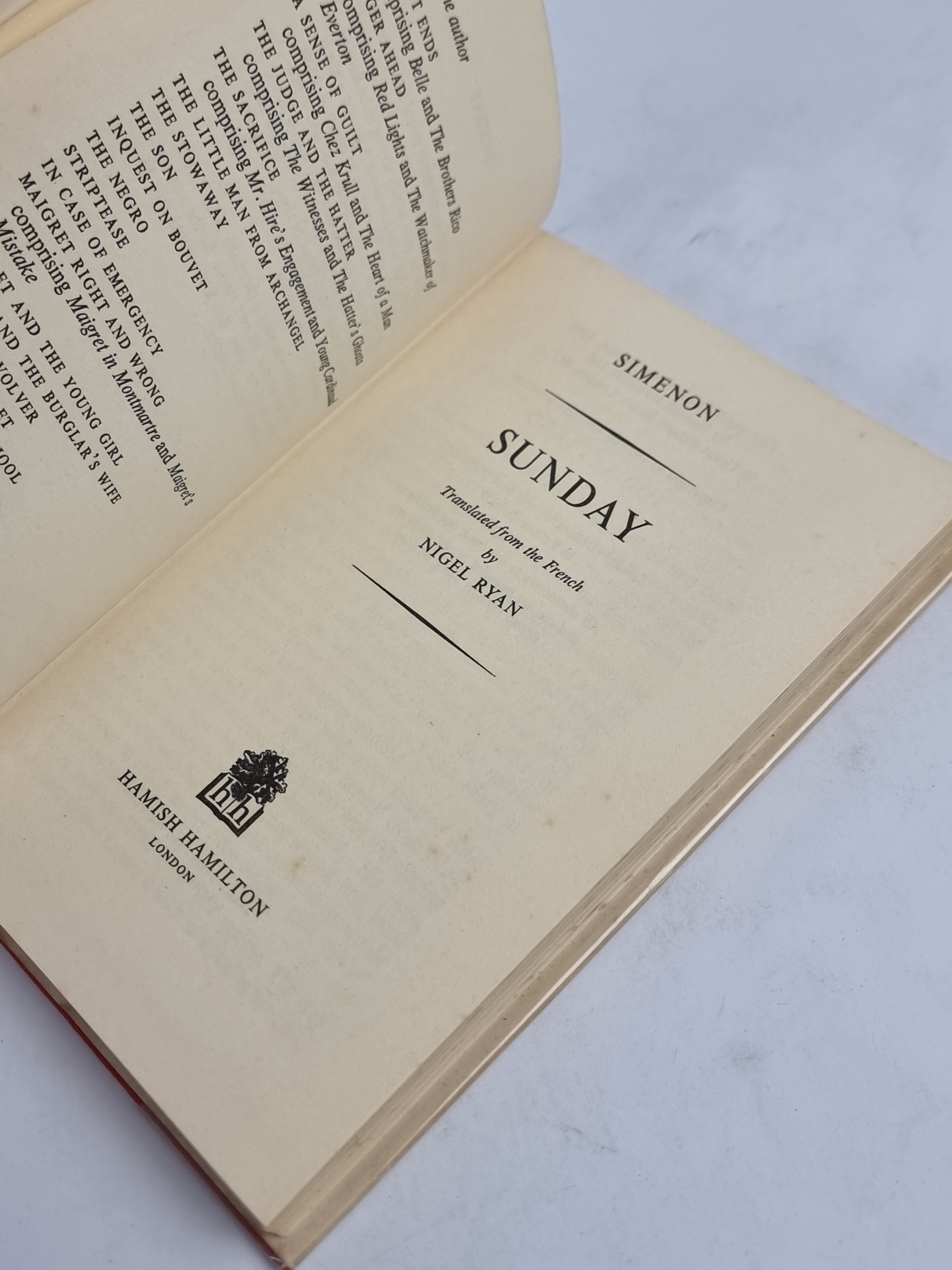 Sunday, Georges Simenon — 1st UK Edition