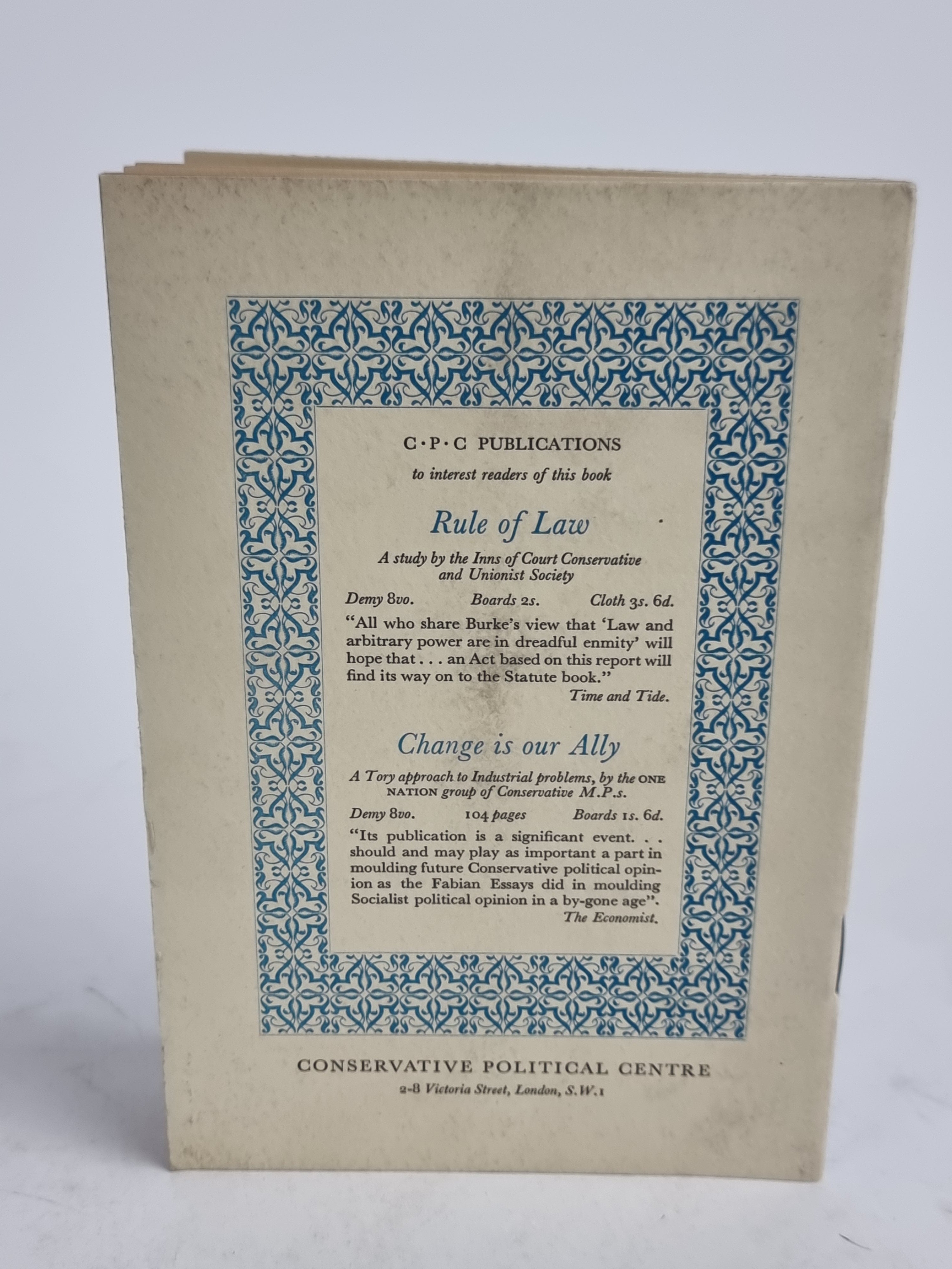 The Literature of Politics, T. S. Eliot — 1st Edition