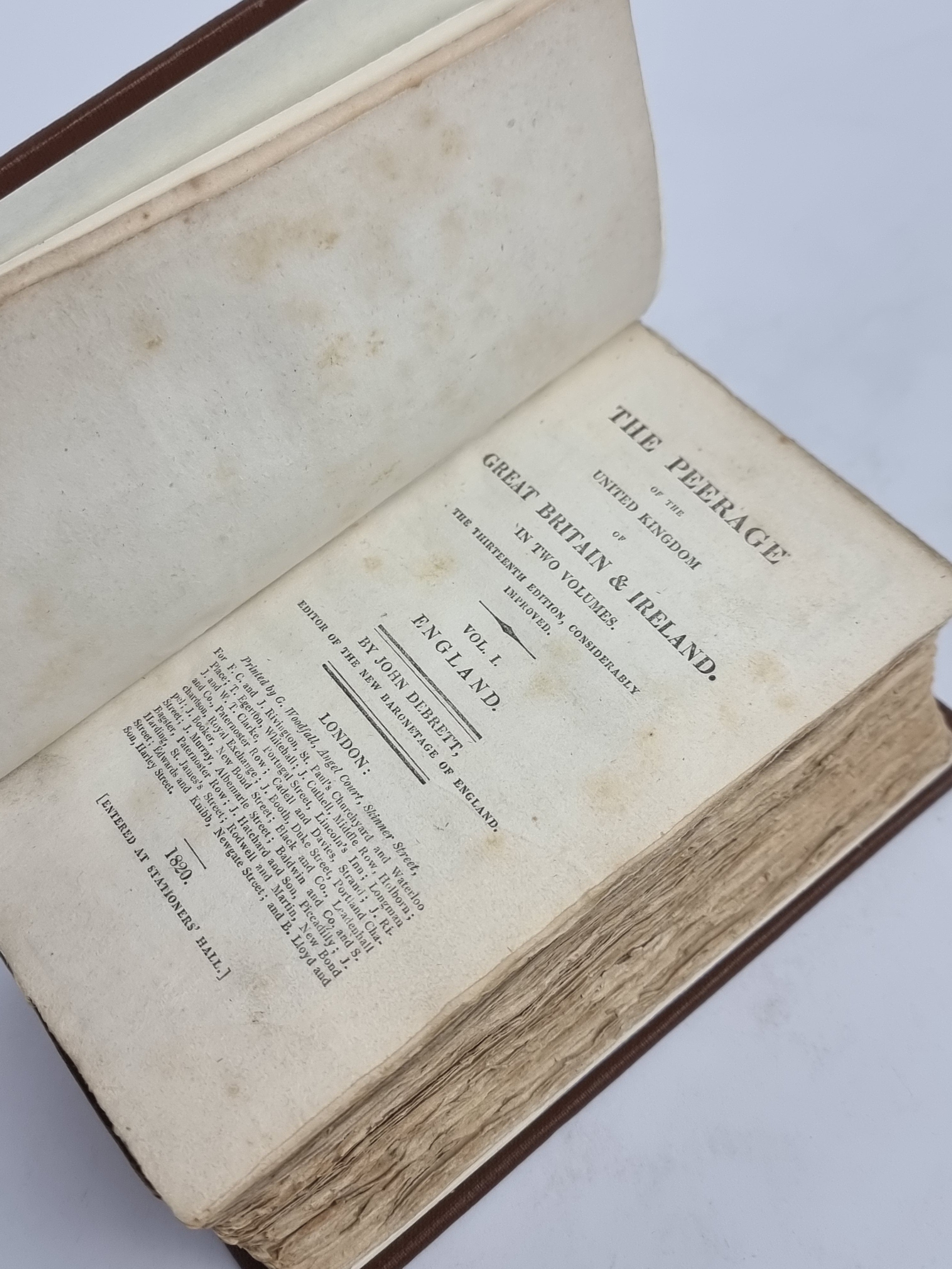 The Peerage of the United Kingdom of Great Britain & Ireland (Vol. I. England)