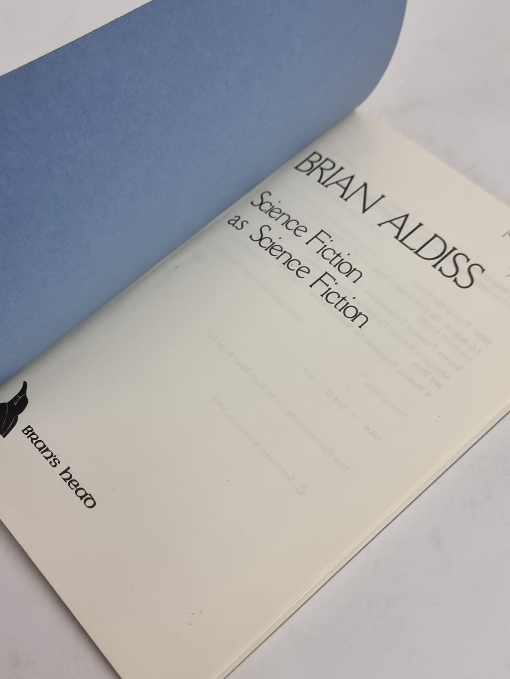 Science Fiction as Science Fiction, Brian Aldiss — 1st Edition