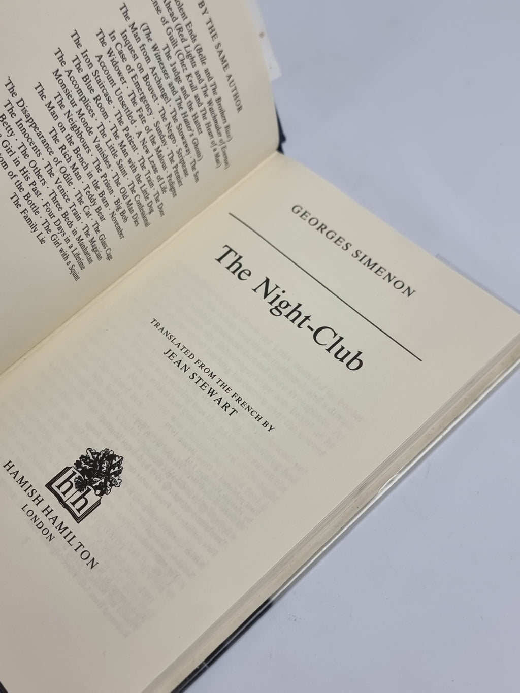 The Night-Club, Georges Simenon — 1st Edition