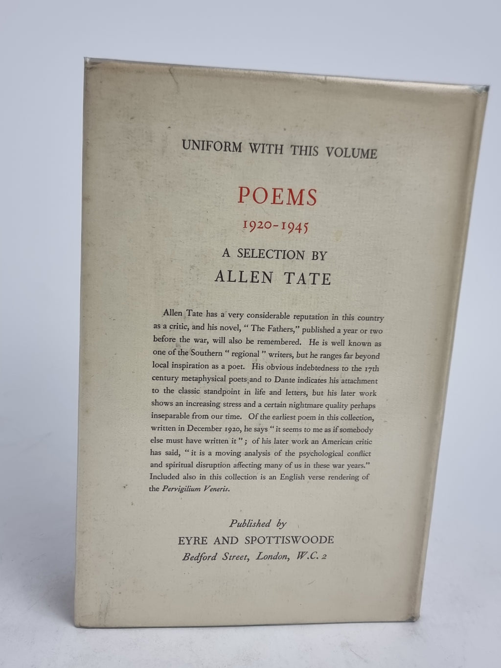 Selected Poems, John Crowe Ransom — 1st English Edition
