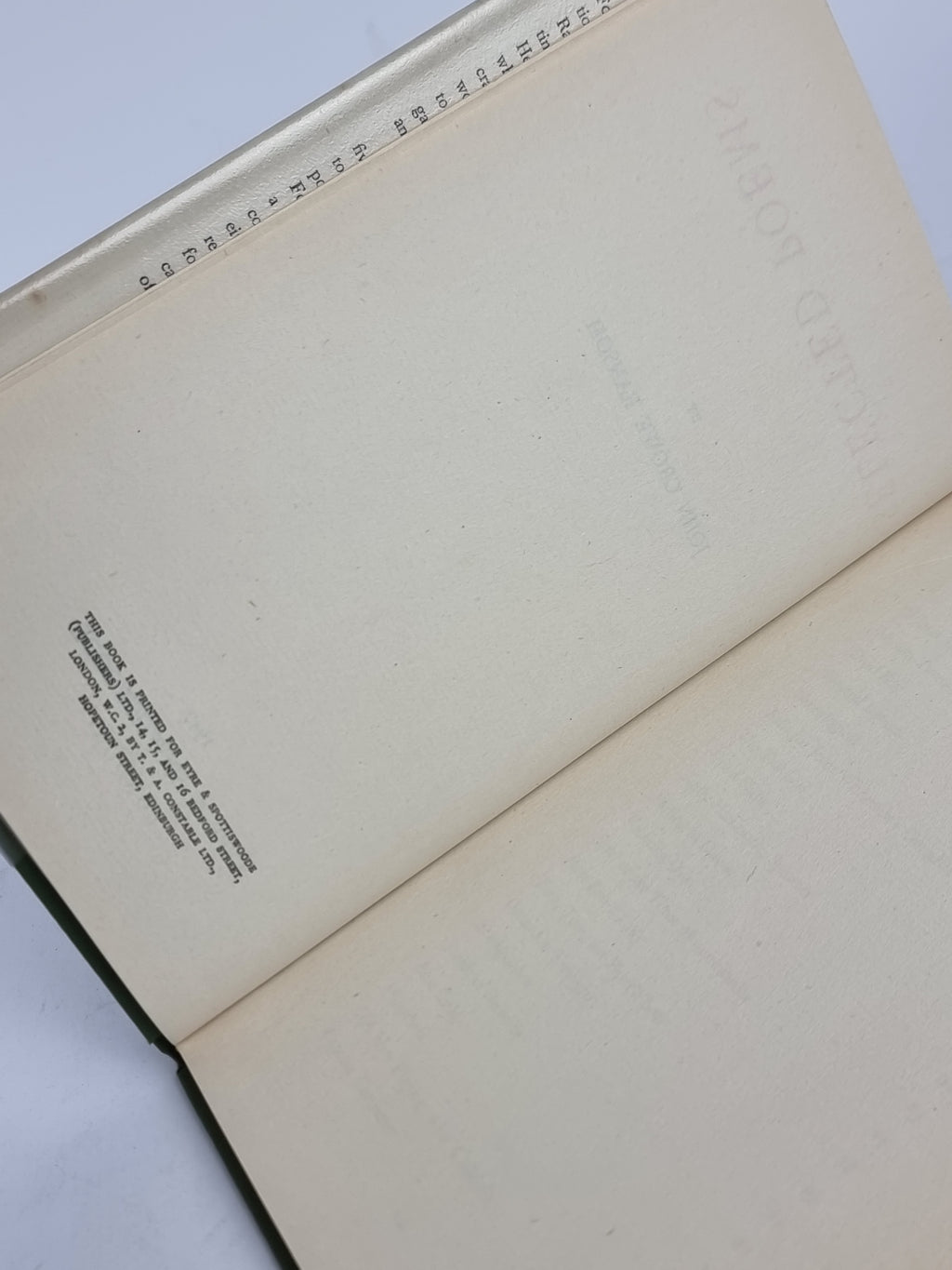 Selected Poems, John Crowe Ransom — 1st English Edition