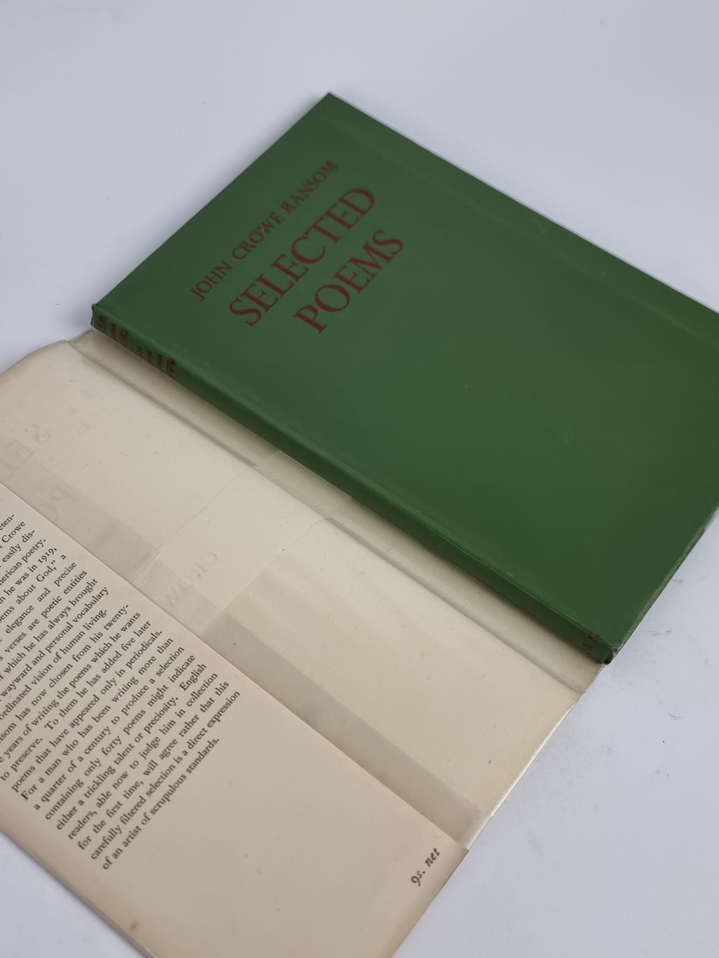 Selected Poems, John Crowe Ransom — 1st English Edition