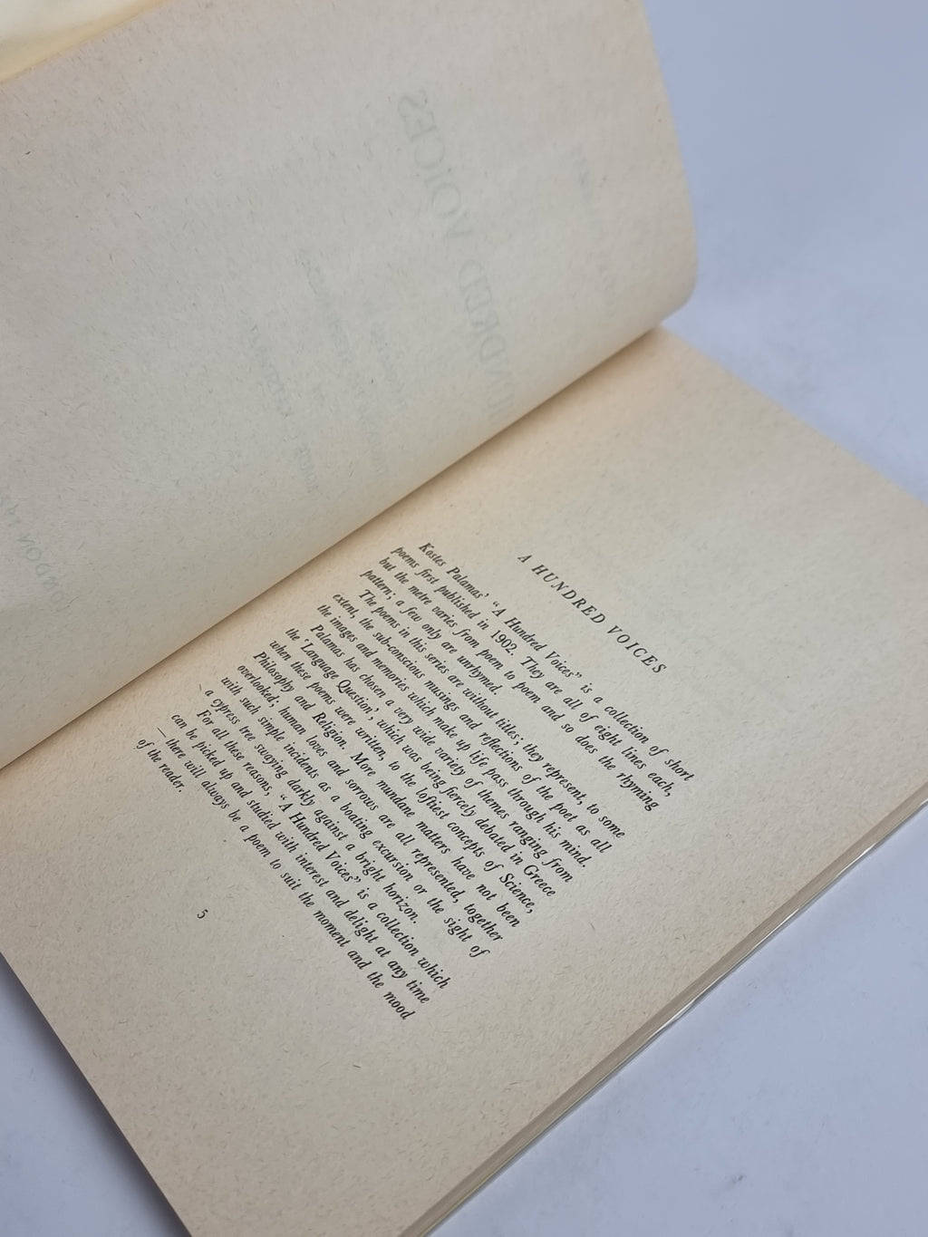 A Hundred Voices, Kostes Palamas — 1st Edition Thus