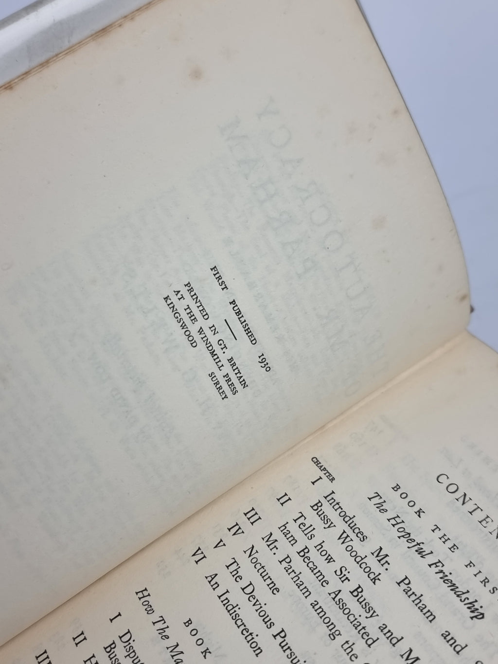 The Autocracy of Mr. Parham, H. G. Wells — 1st Edition
