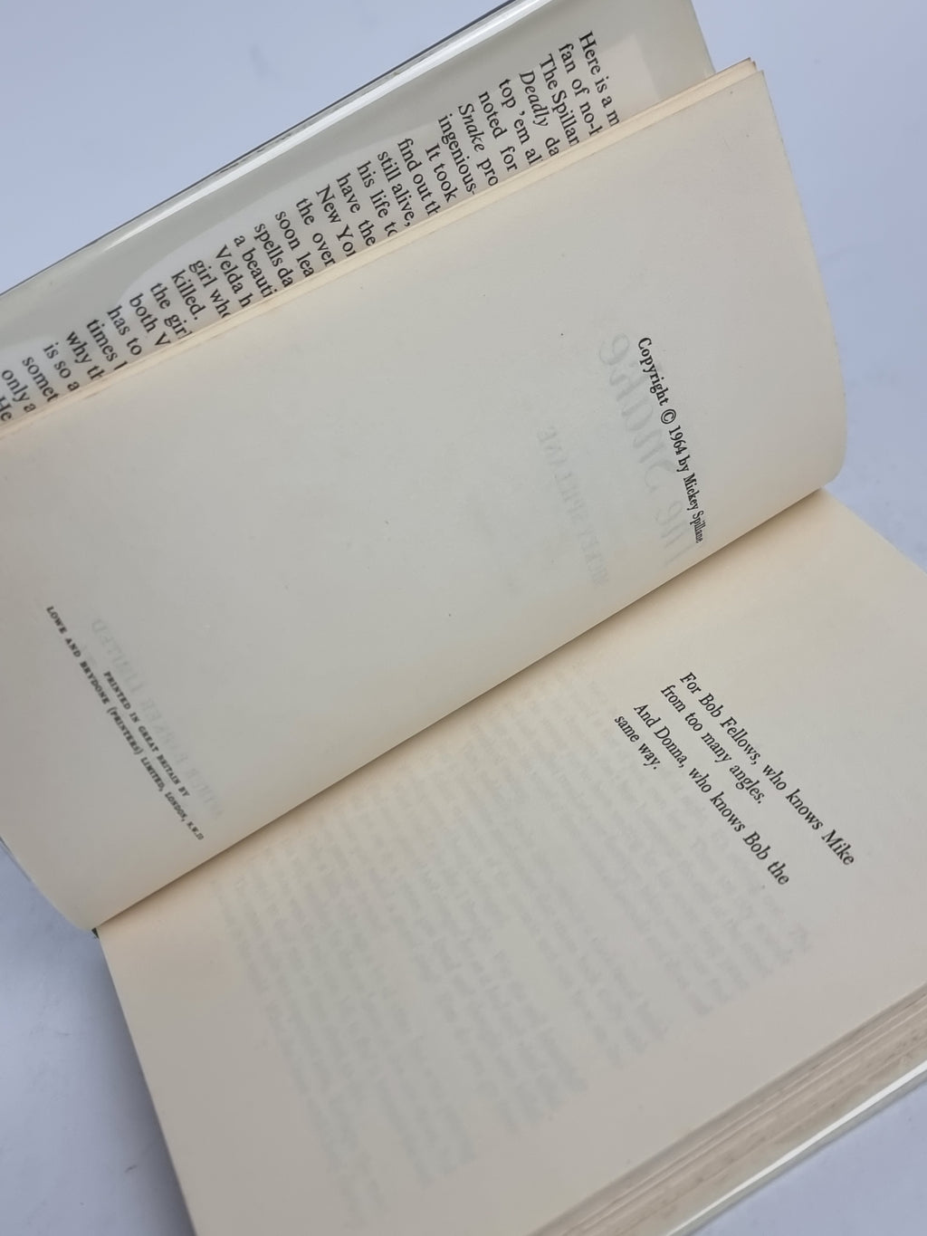 The Snake, Mickey Spillane — 1st Edition