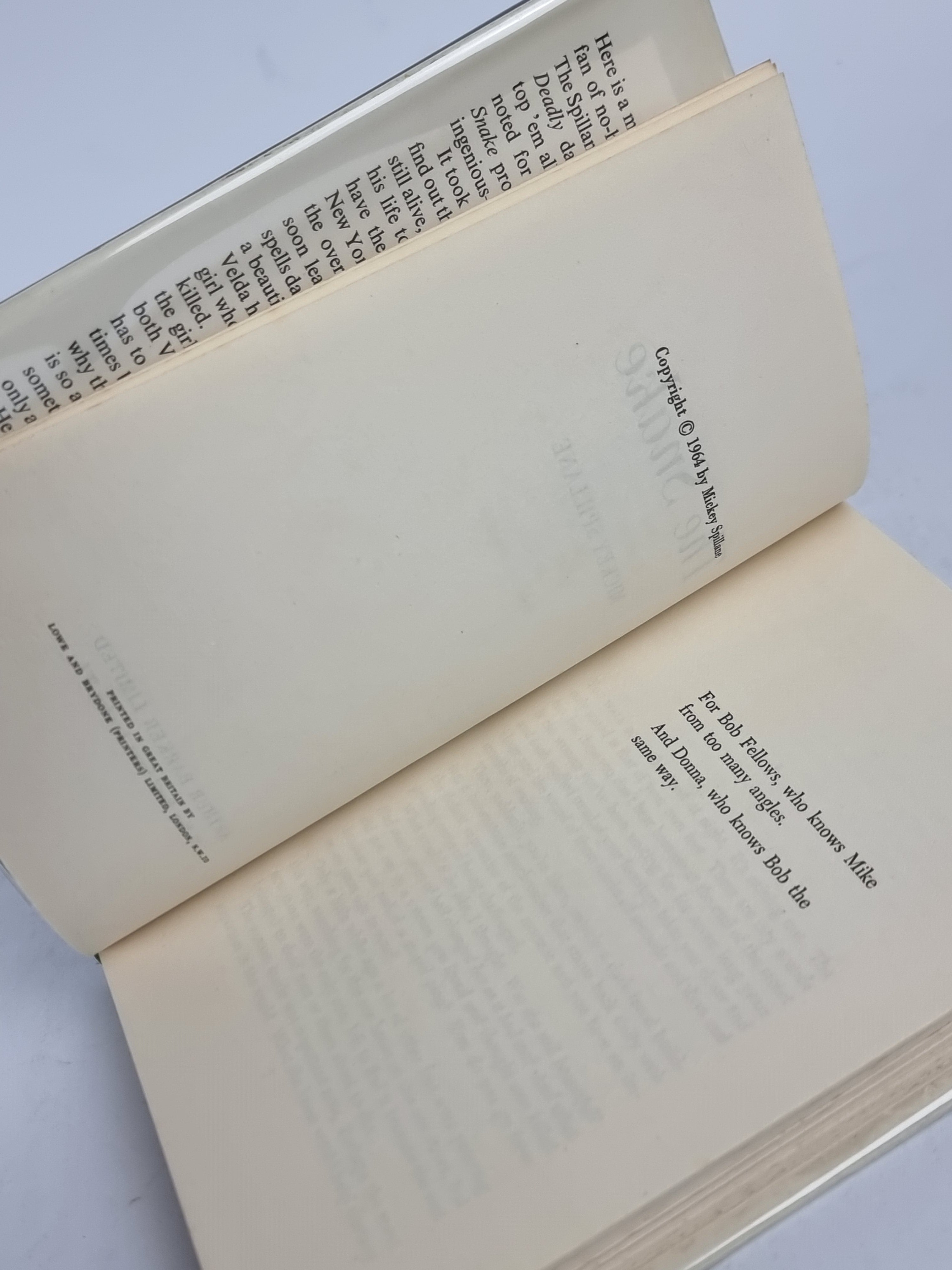 The Snake, Mickey Spillane — 1st Edition