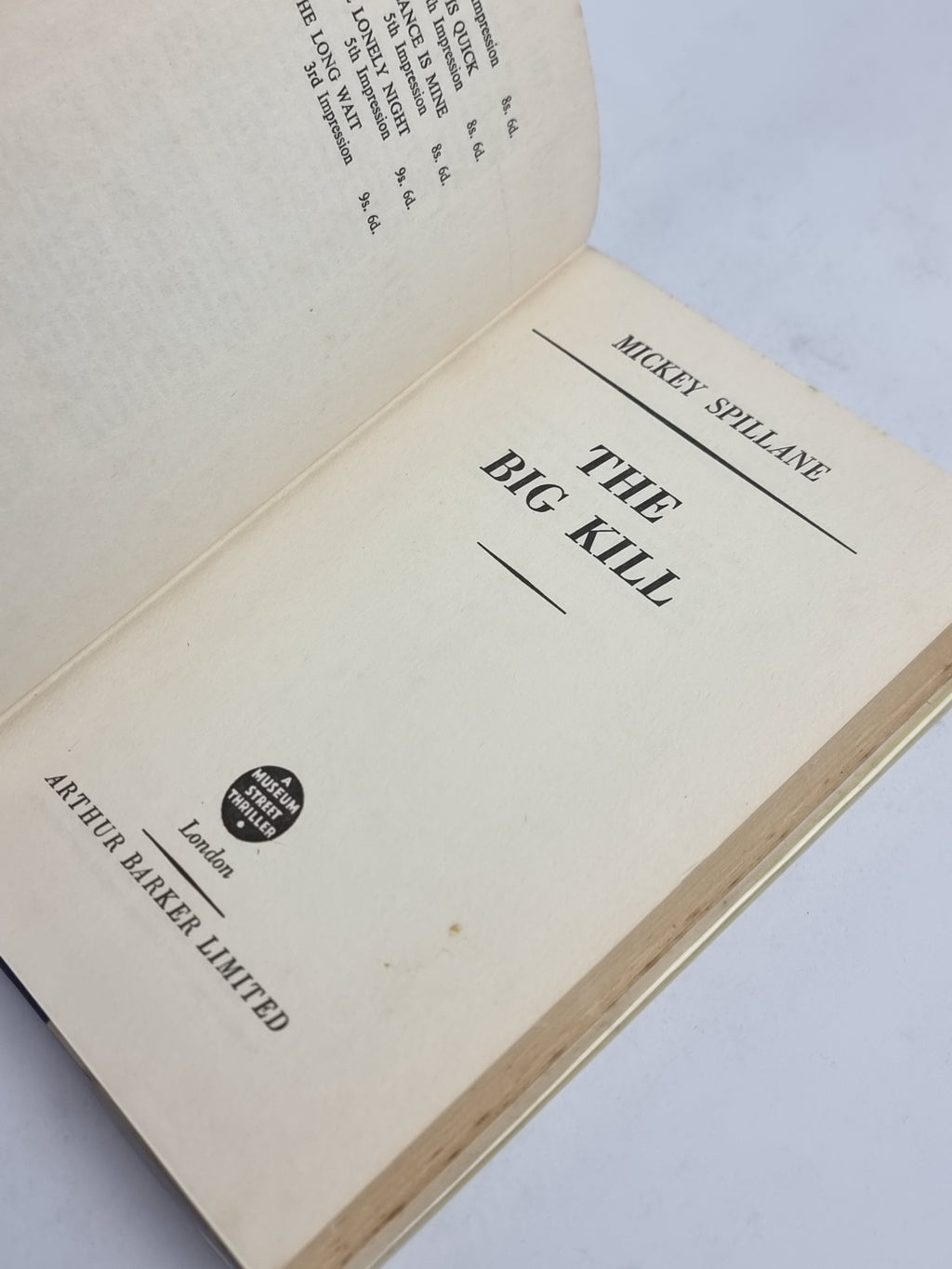 The Big Kill, Mickey Spillane — June 1953 Reprint