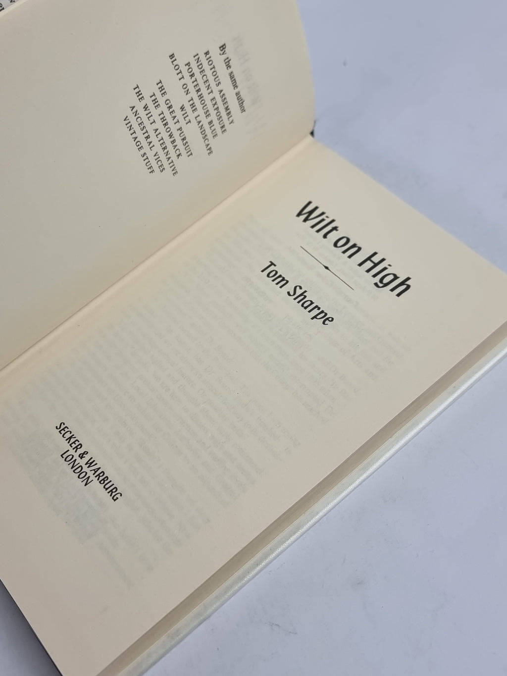 Wilt on High, Tom Sharpe — 1st Edition