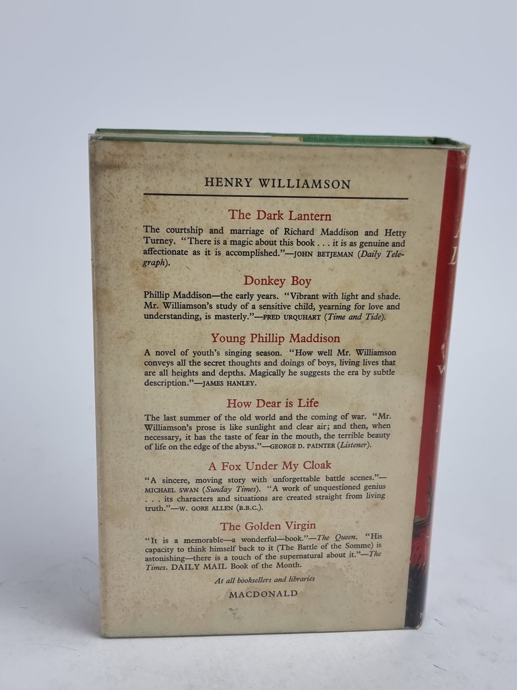 Love and the Loveless, Henry Williamson — 1st Edition