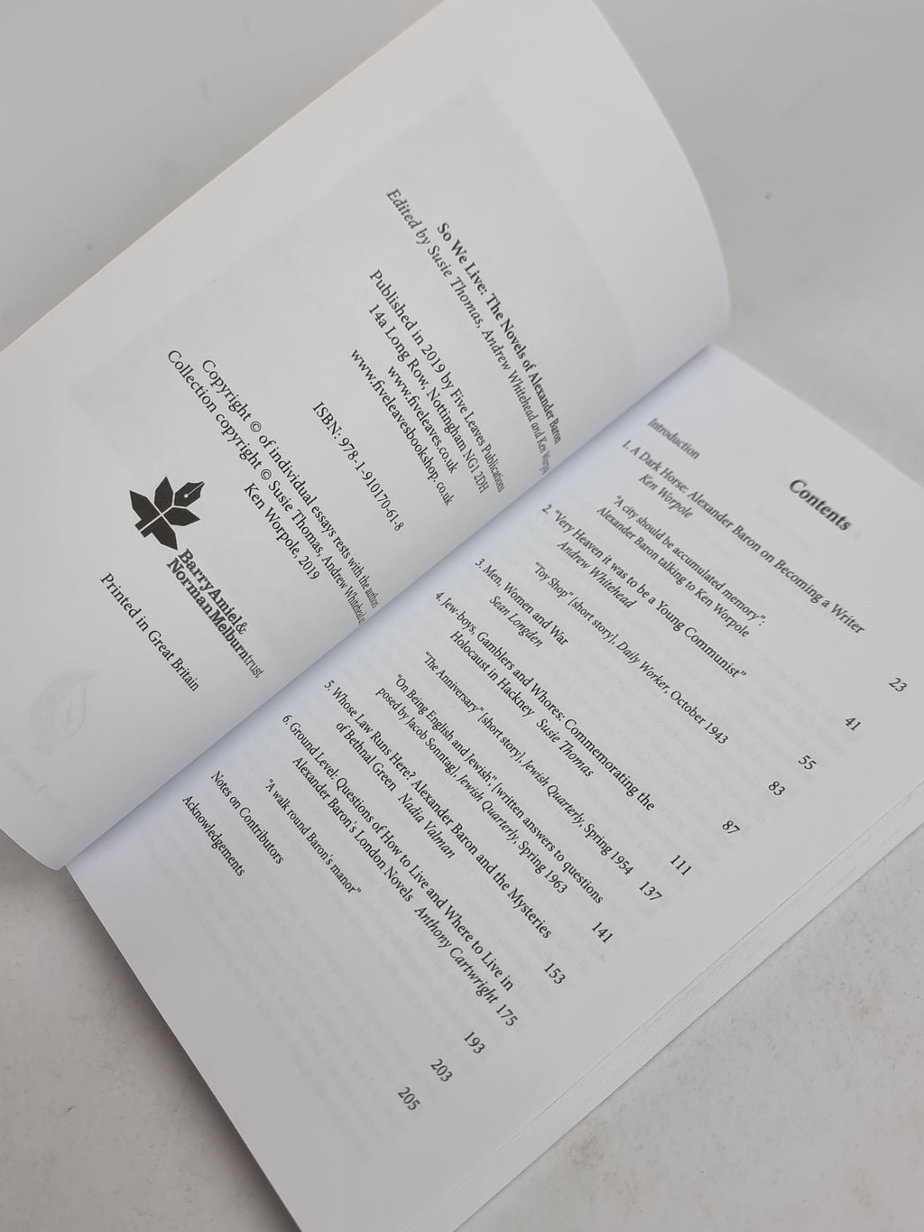 So We Live: The Novels of Alexander Baron — 1st Edition