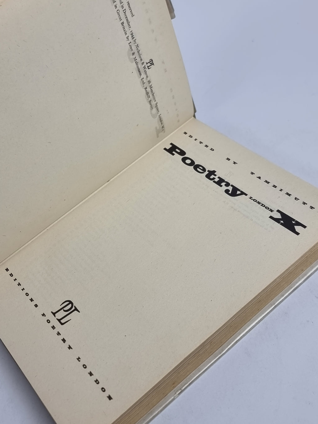 Poetry London X, Tambimuttu (Editor) — 1st Edition