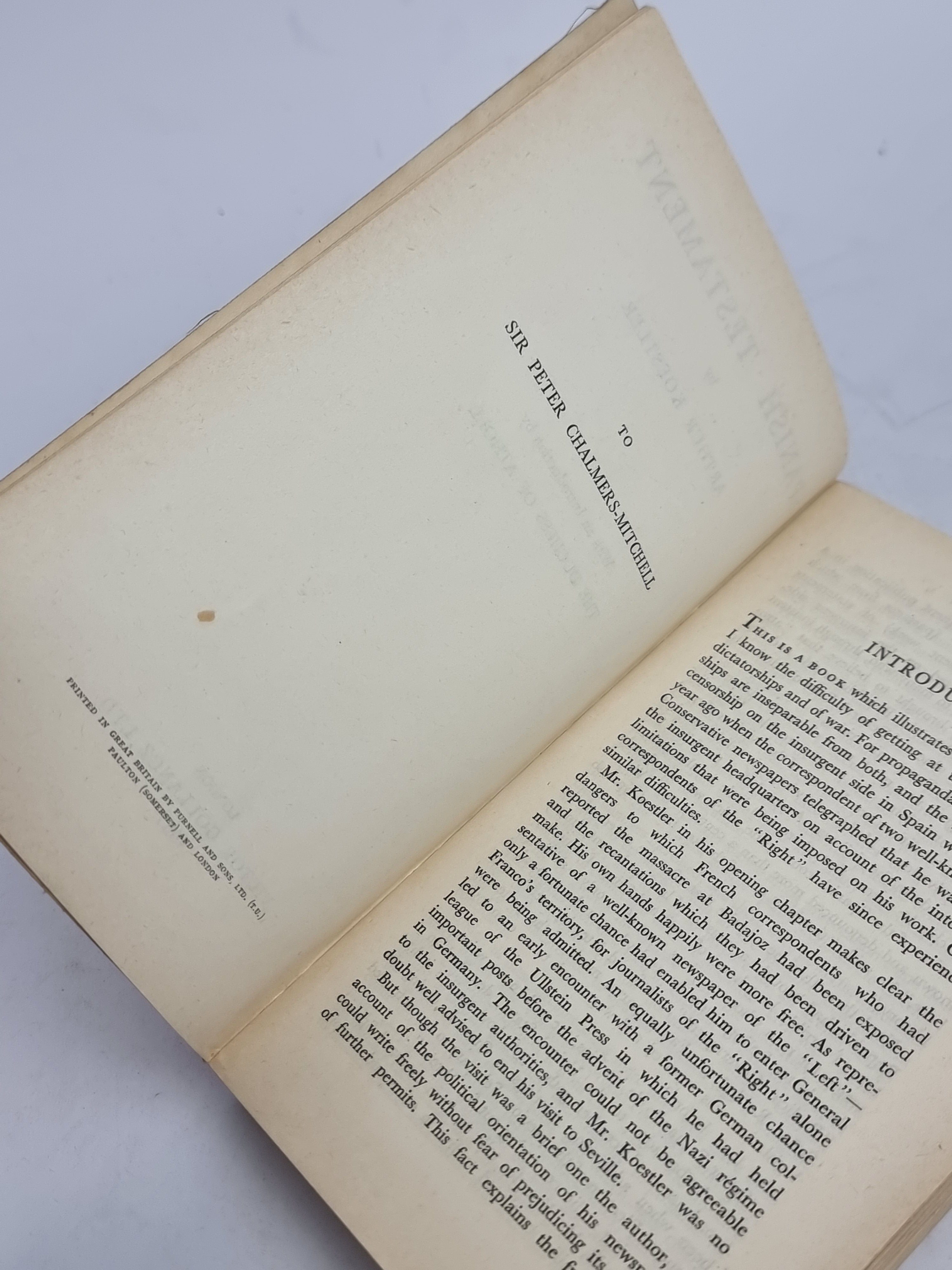 Spanish Testament, Arthur Koestler — 1st Edition