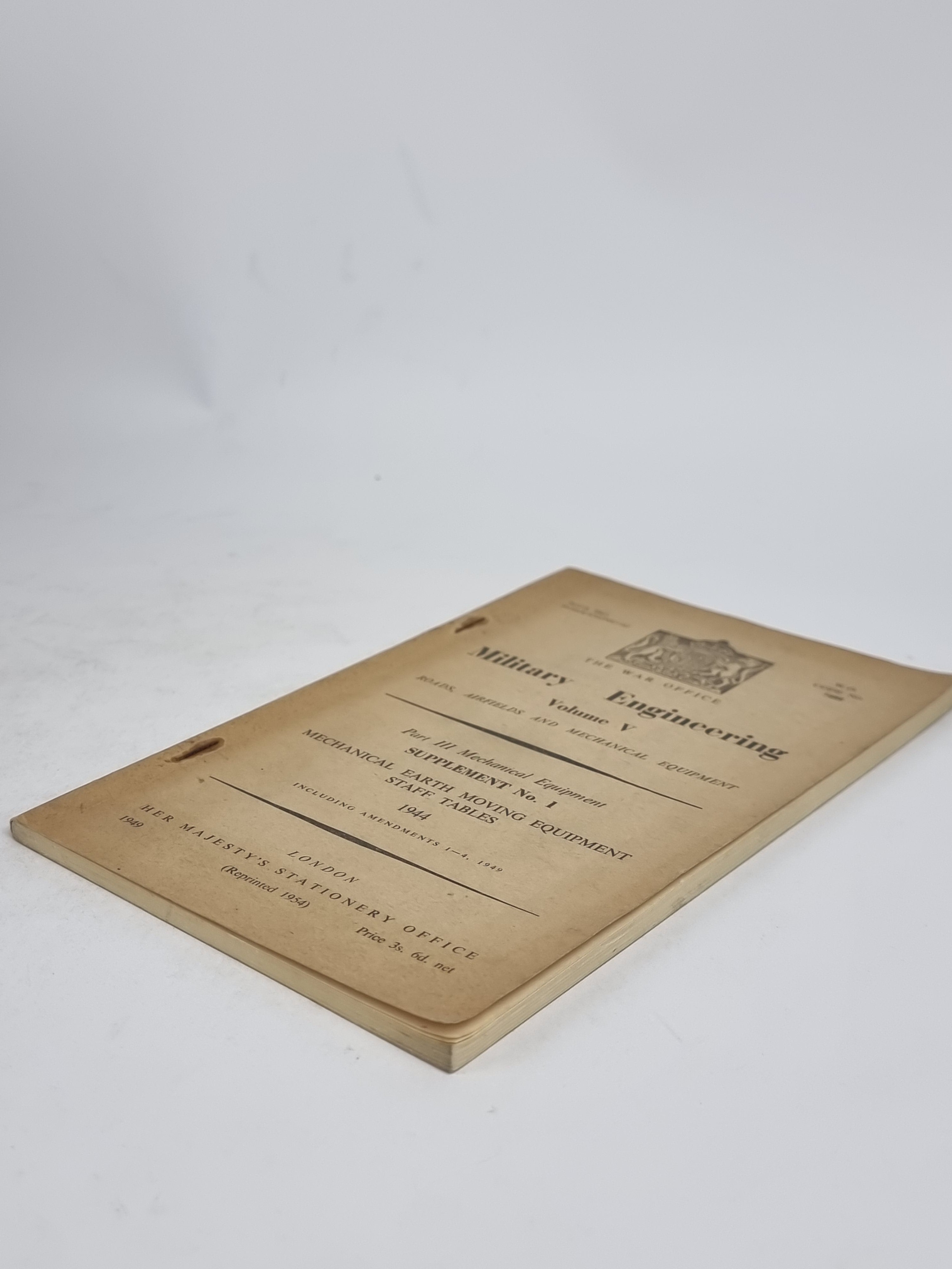 Military Engineering Volume V: Roads, Airfields and Mechanical Equipment