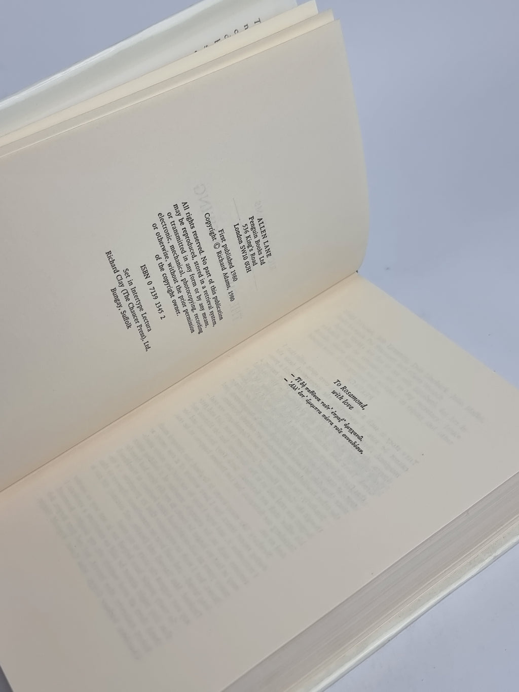 The Girl in a Swing, Richard Adams — 1st Edition