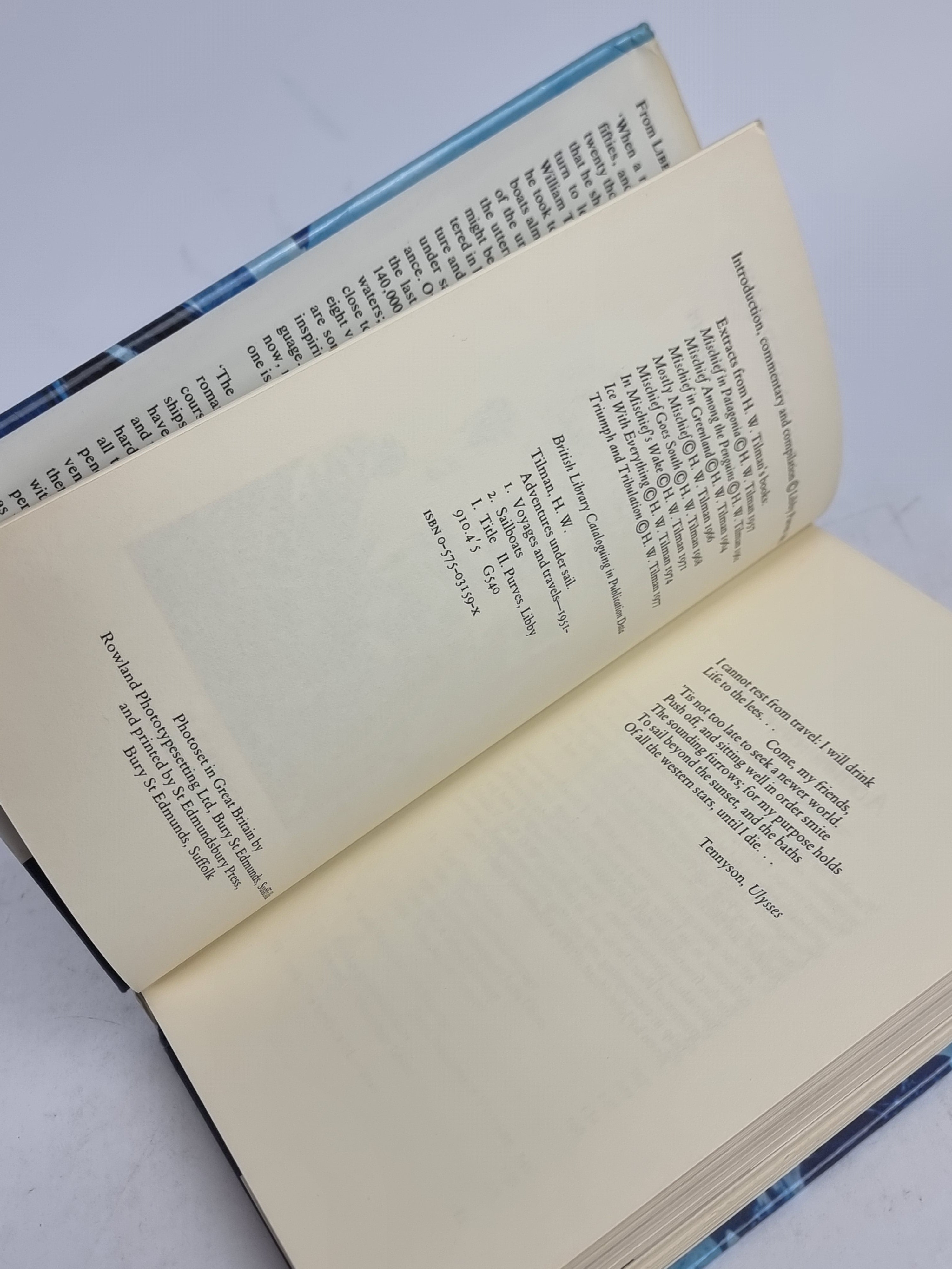 Adventures under Sail: Selected writings of H.W. Tilman, H.W. Tilman — 1st Ed