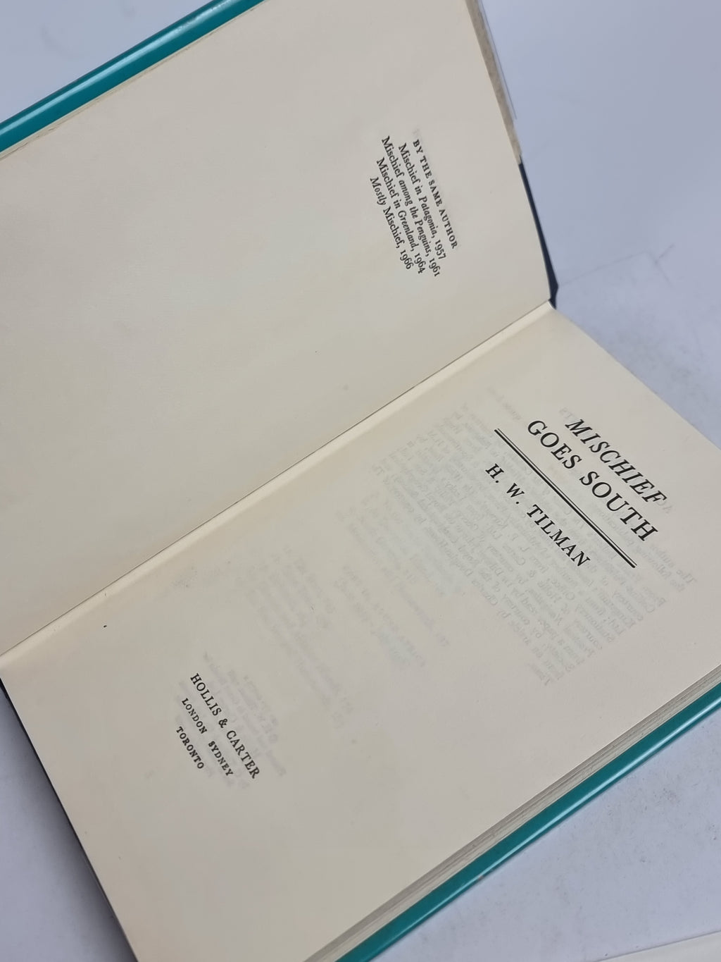 Mischief Goes South, H. W. Tilman — 1st Edition