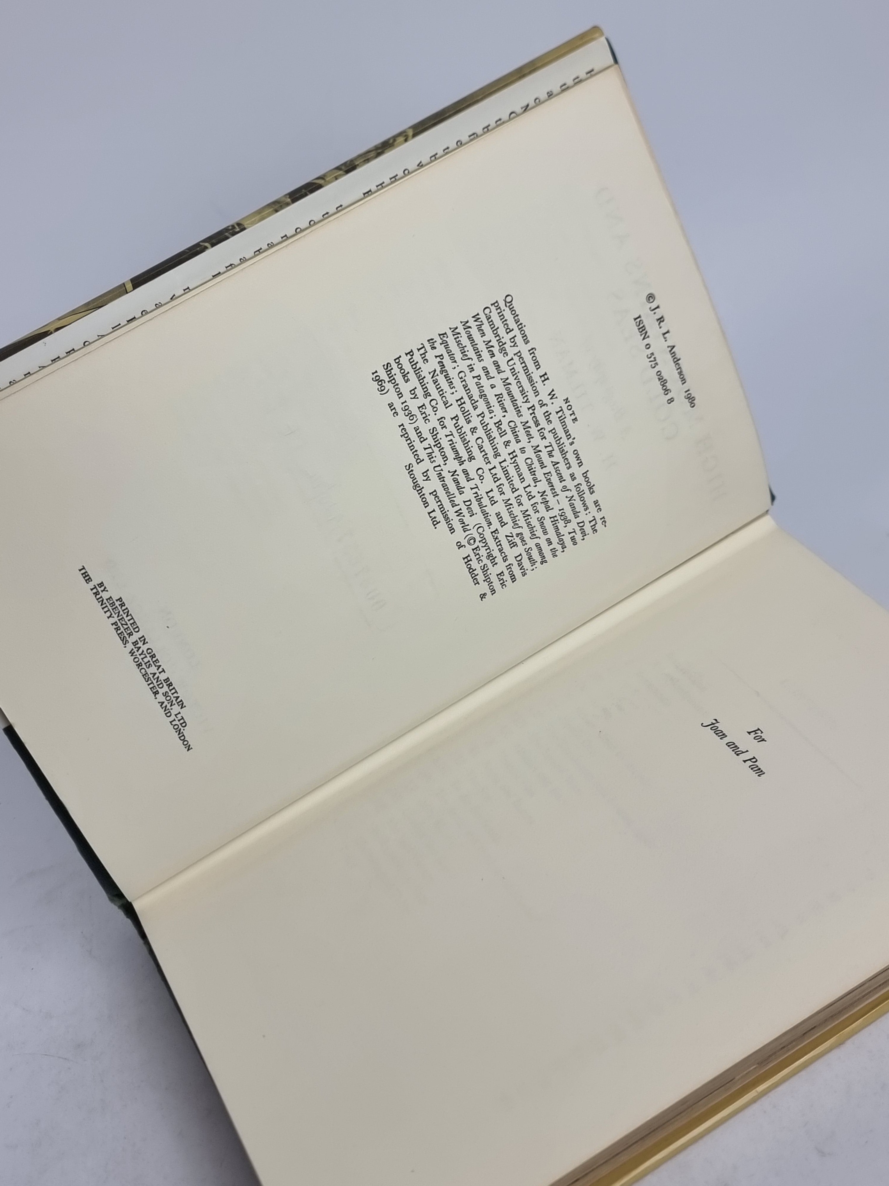 High Mountains & Cold Seas: A Biography of H.W. Tilman, J.R.L. Anderson
