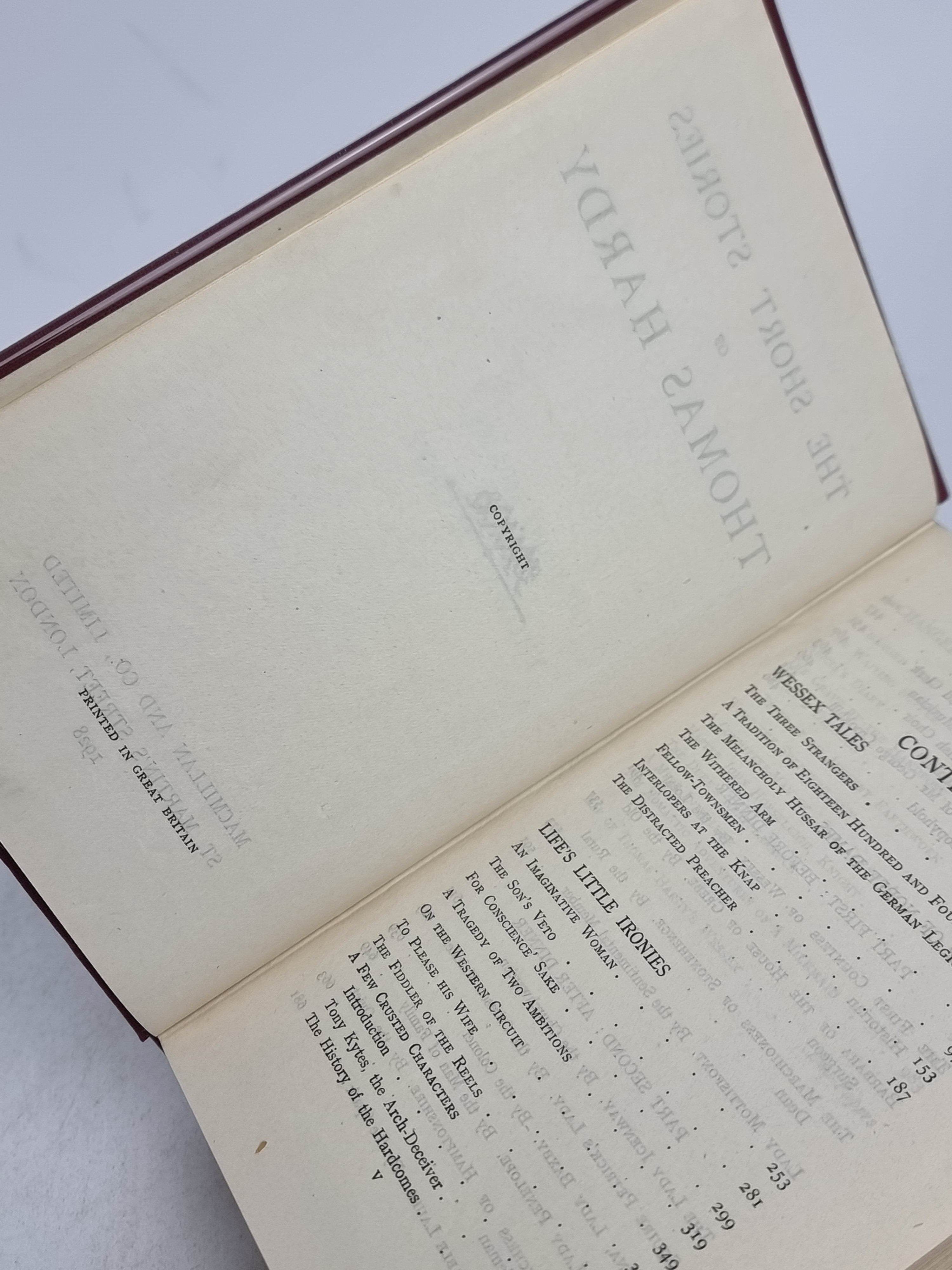 The Short Stories of Thomas Hardy, Thomas Hardy — 1st Collected Edition