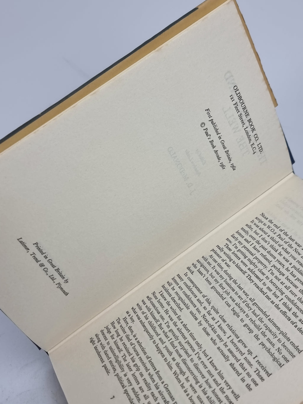 The Pitcher and the Well, Edited by Squadron Leader J. D. McDonald — 1st UK Ed