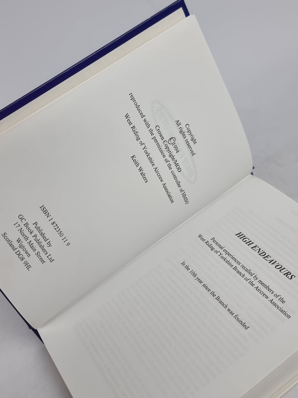 High Endeavours, Keith Walters (Editor) — 1st Edition