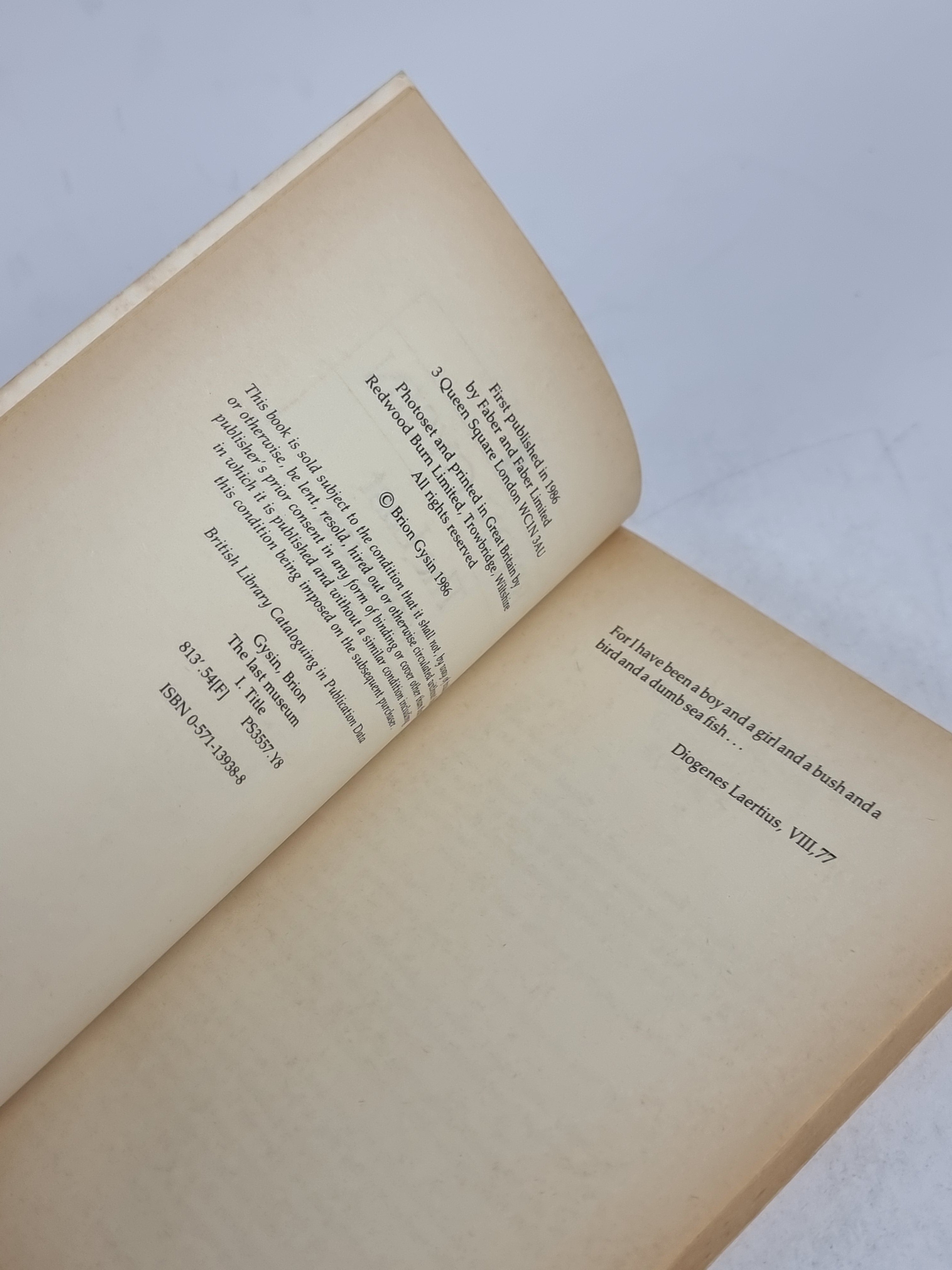 The Last Museum, Brion Gysin — 1st Edition