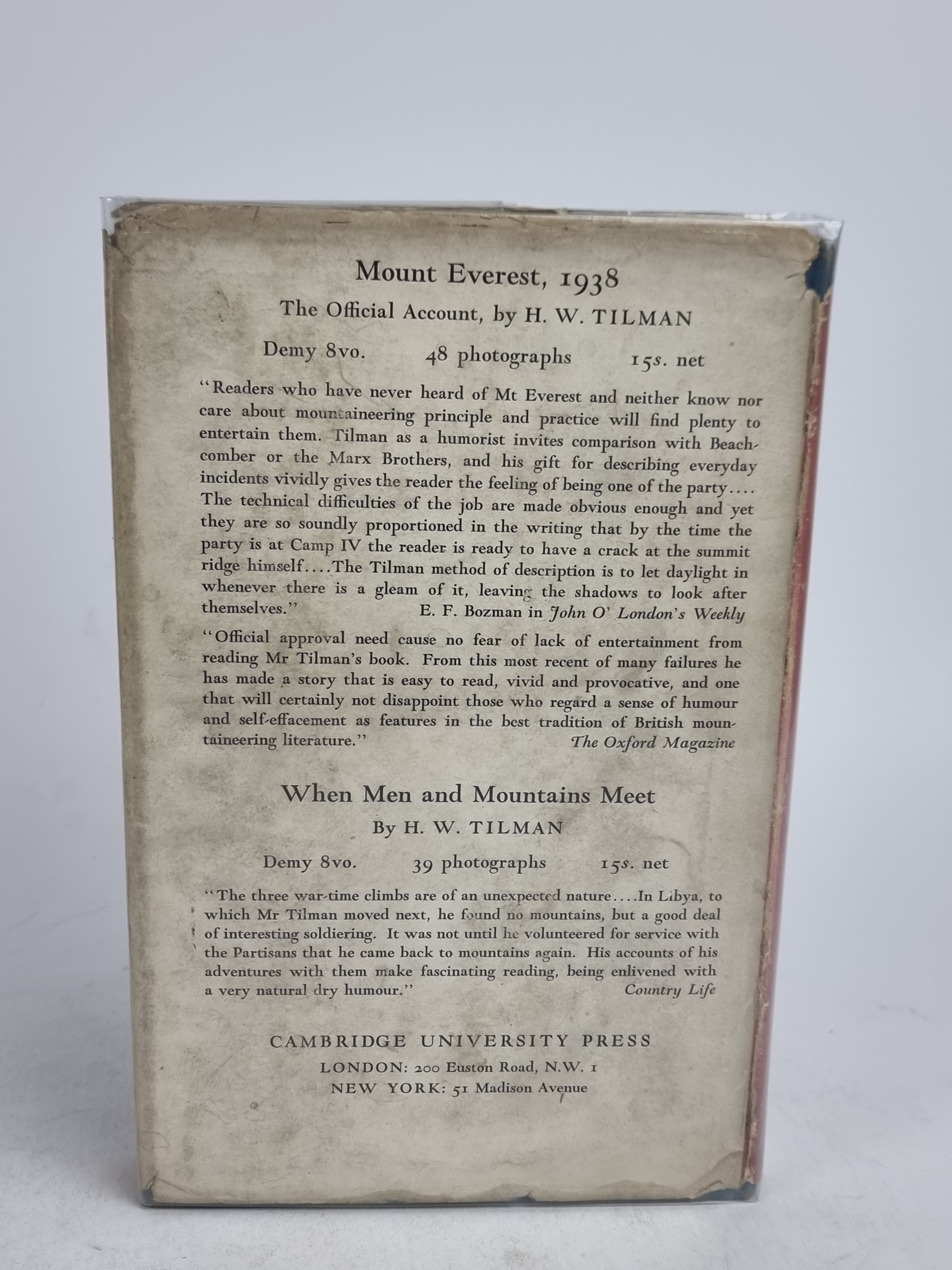 Two Mountains and a River, H. W. Tilman — 1st Edition