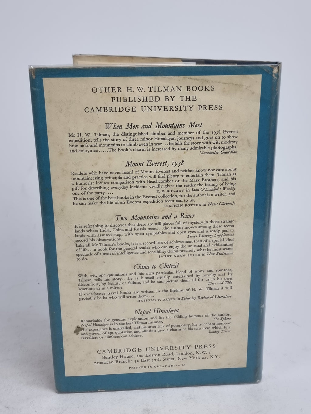 Mischief in Patagonia, H. W. Tilman — 1st Edition