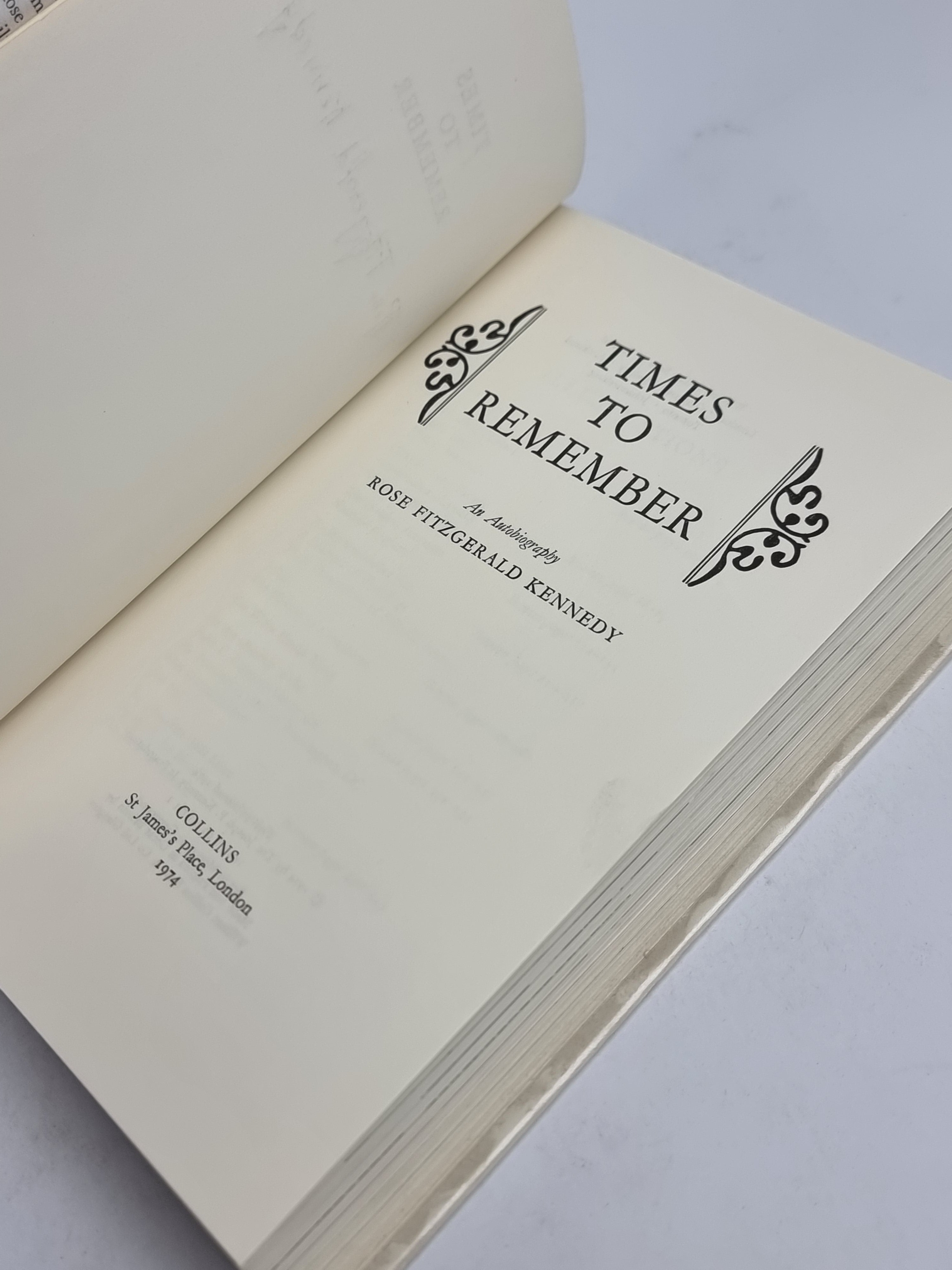 Times to Remember, Rose Fitzgerald Kennedy — 1st Edition, Signed
