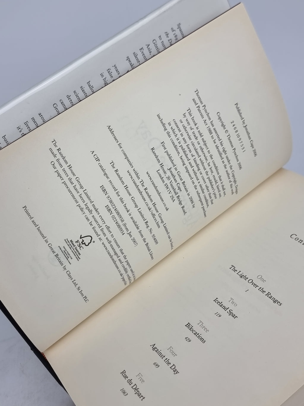 Against the Day, Thomas Pynchon — 1st UK Edition