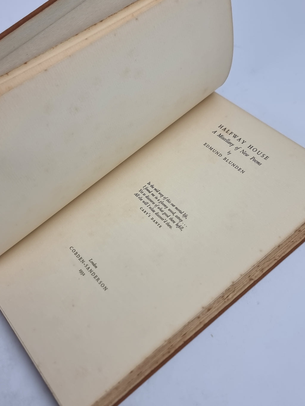 Halfway House: A Miscellany of New Poems, Edmund Blunden — 1st Edition