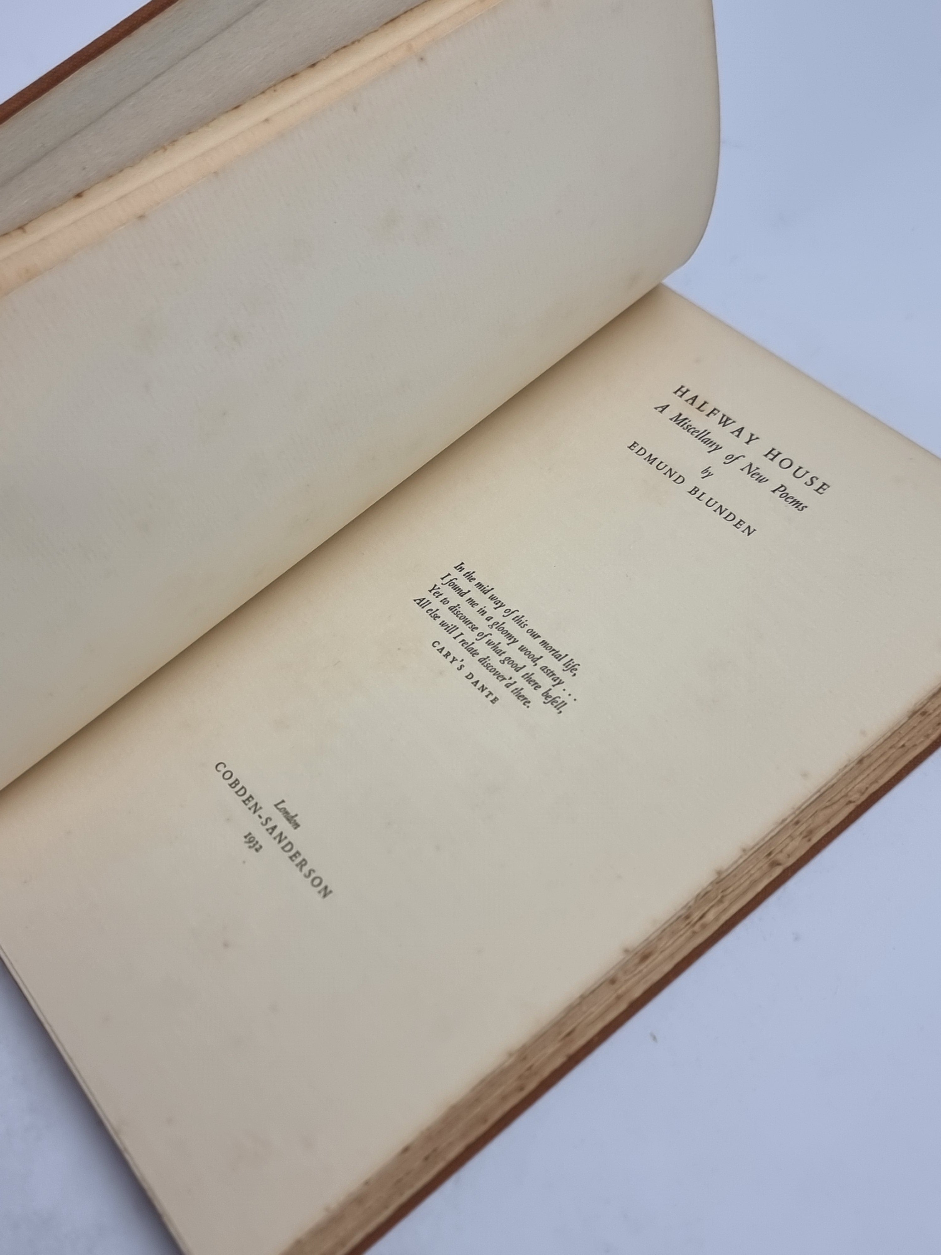 Halfway House: A Miscellany of New Poems, Edmund Blunden — 1st Edition