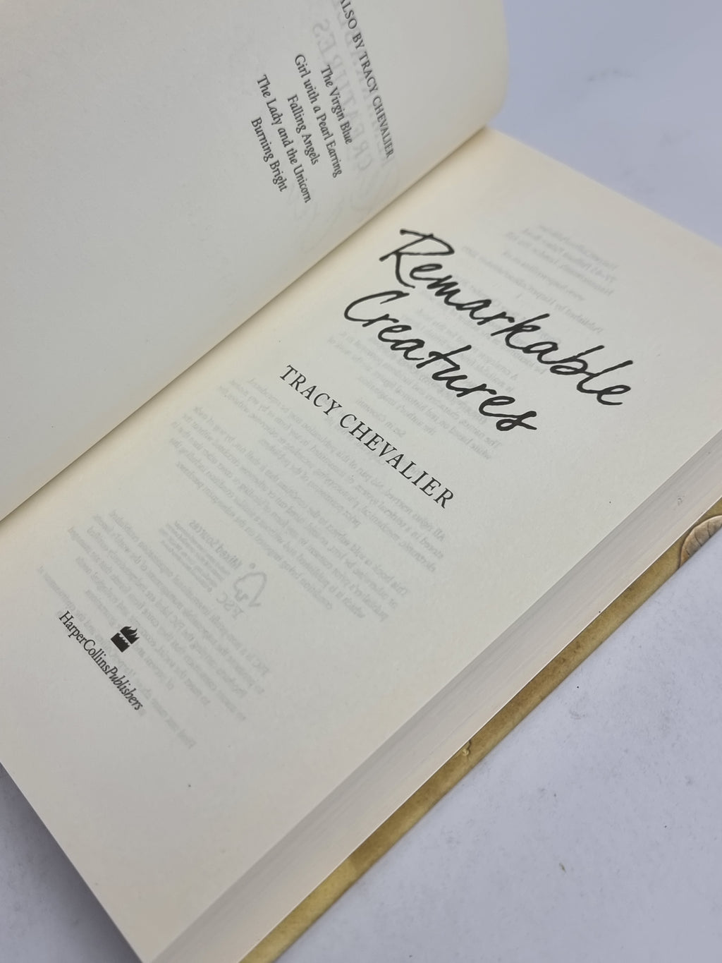 Remarkable Creatures, Tracy Chevalier — 1st Edition