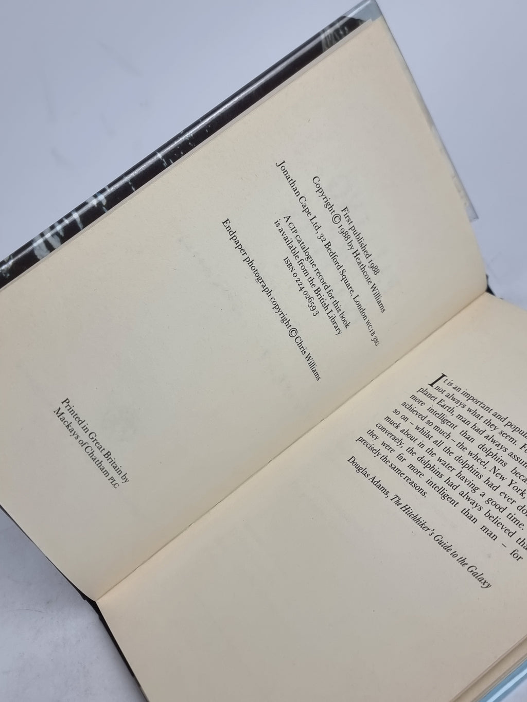 Falling for a Dolphin, Heathcote Williams — 1st Edition, Signed