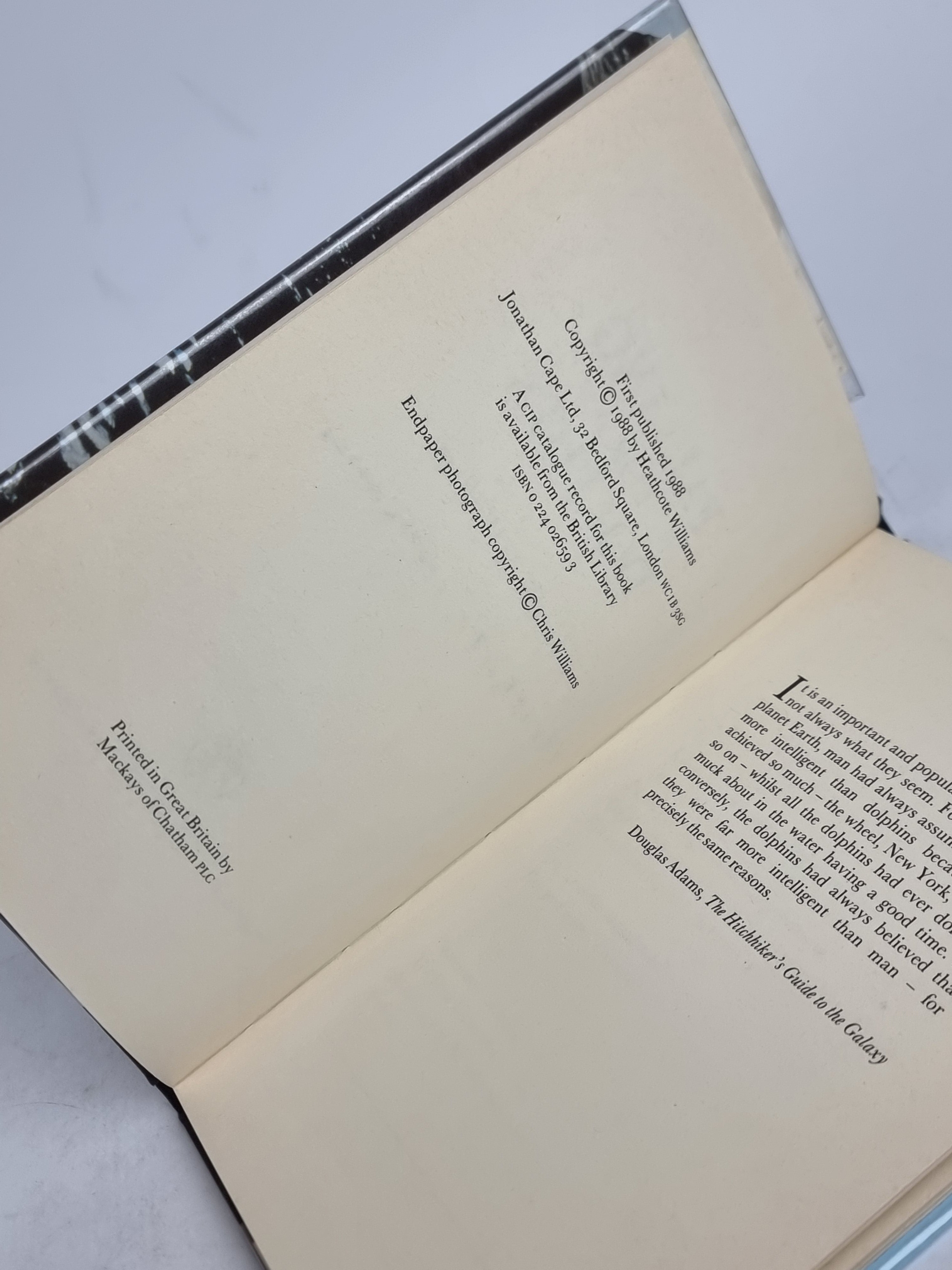 Falling for a Dolphin, Heathcote Williams — 1st Edition, Signed
