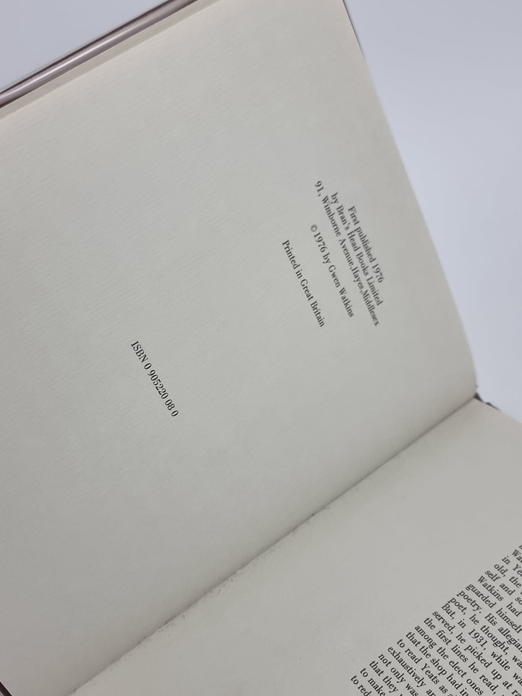 The Influences, Vernon Watkins — 1st Edition, Limited Numbered Issue